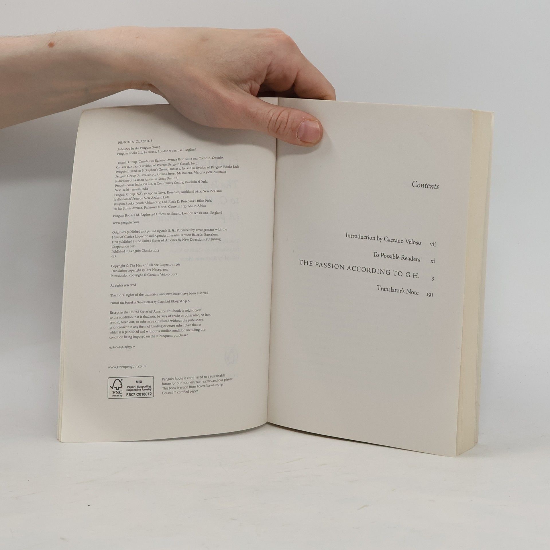 Clarice Lispector Penguin Modern Classics: Passion According to G. H