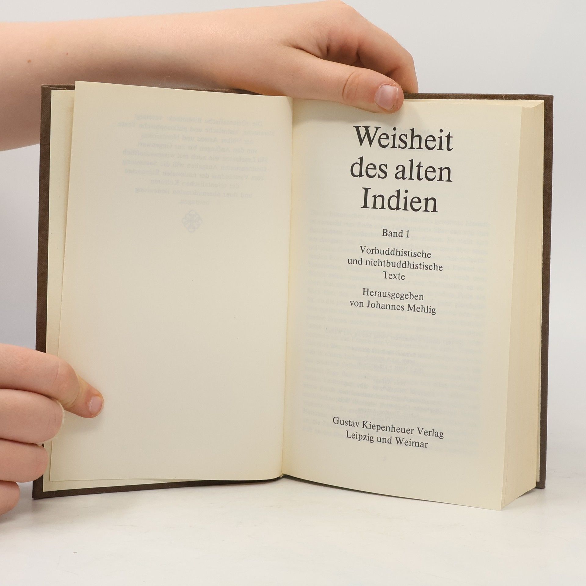 Johannes Mehlig Weisheit des alten Indien 1.