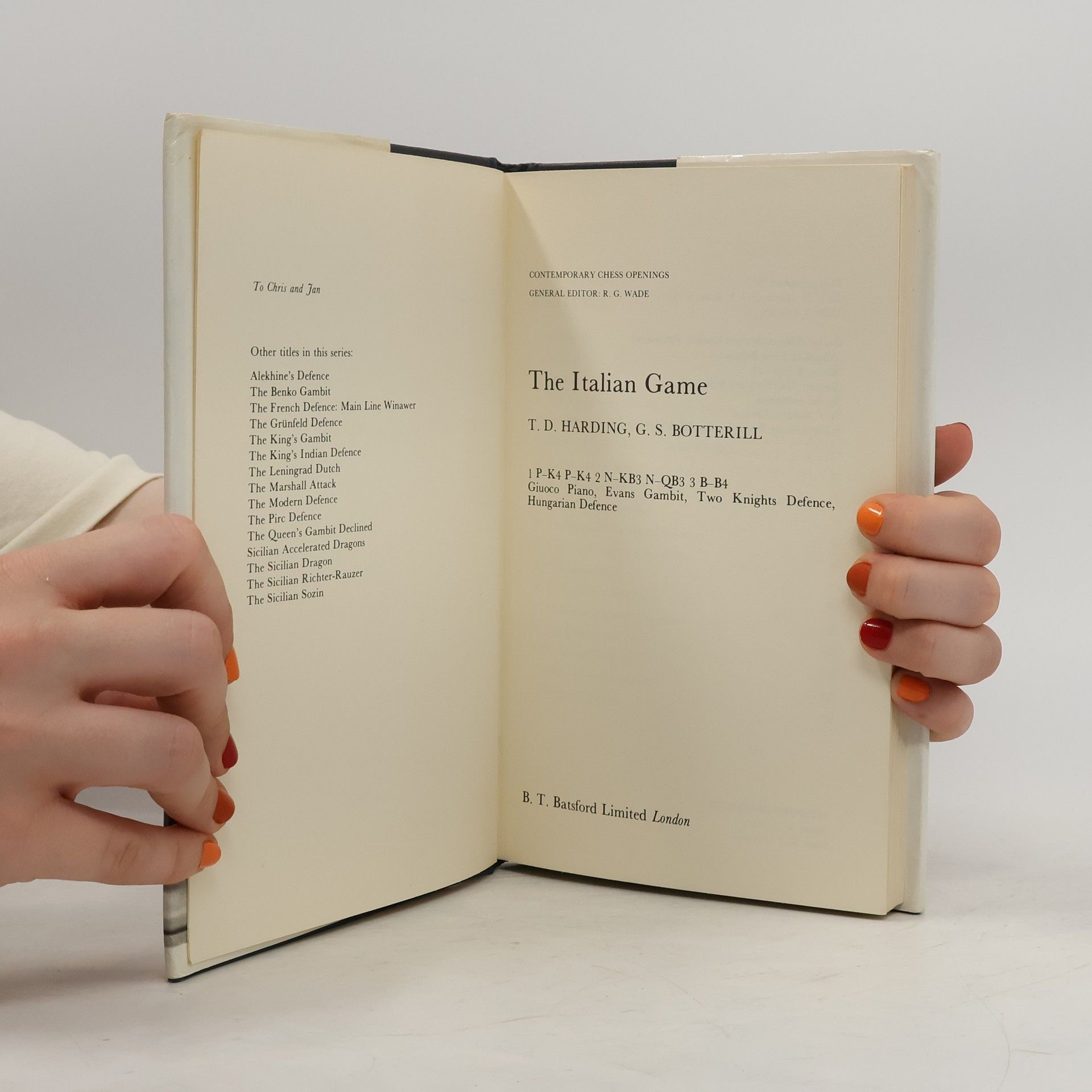 T. D. Timothy David Harding Contemporary Chess Openings: The Italian Game