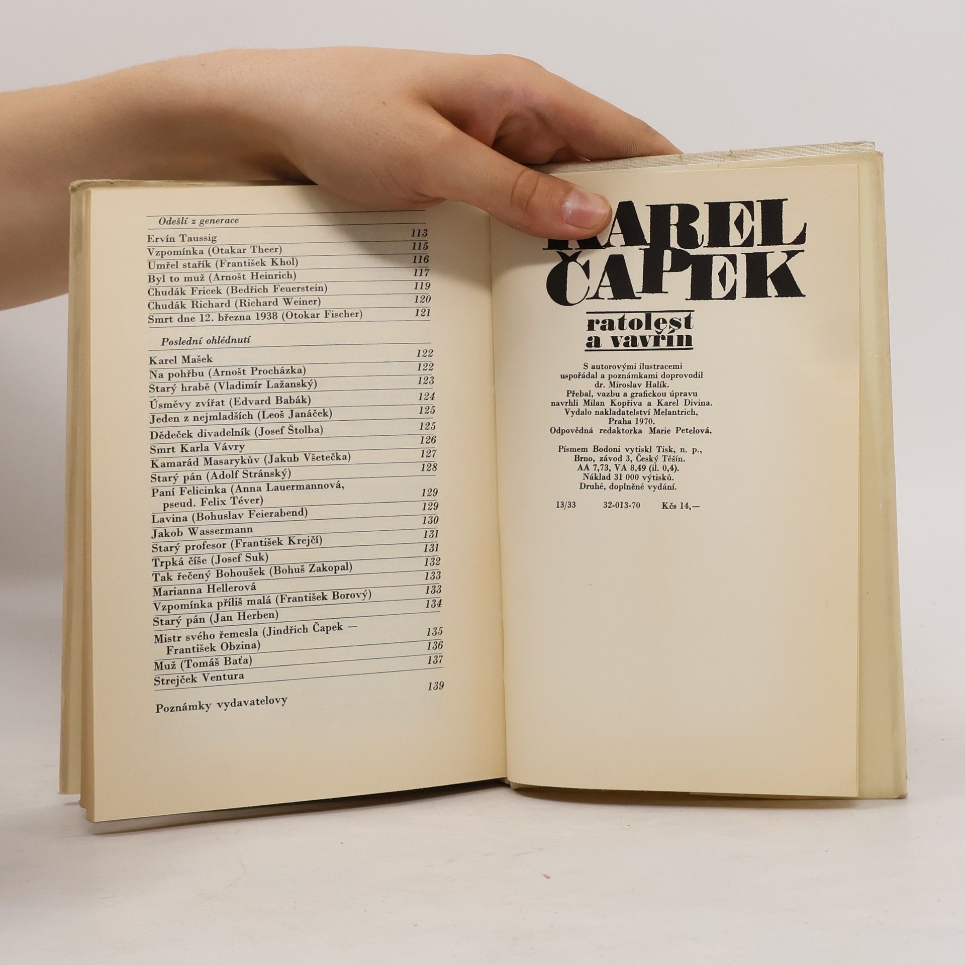Karel Čapek Ratolest a vavřín