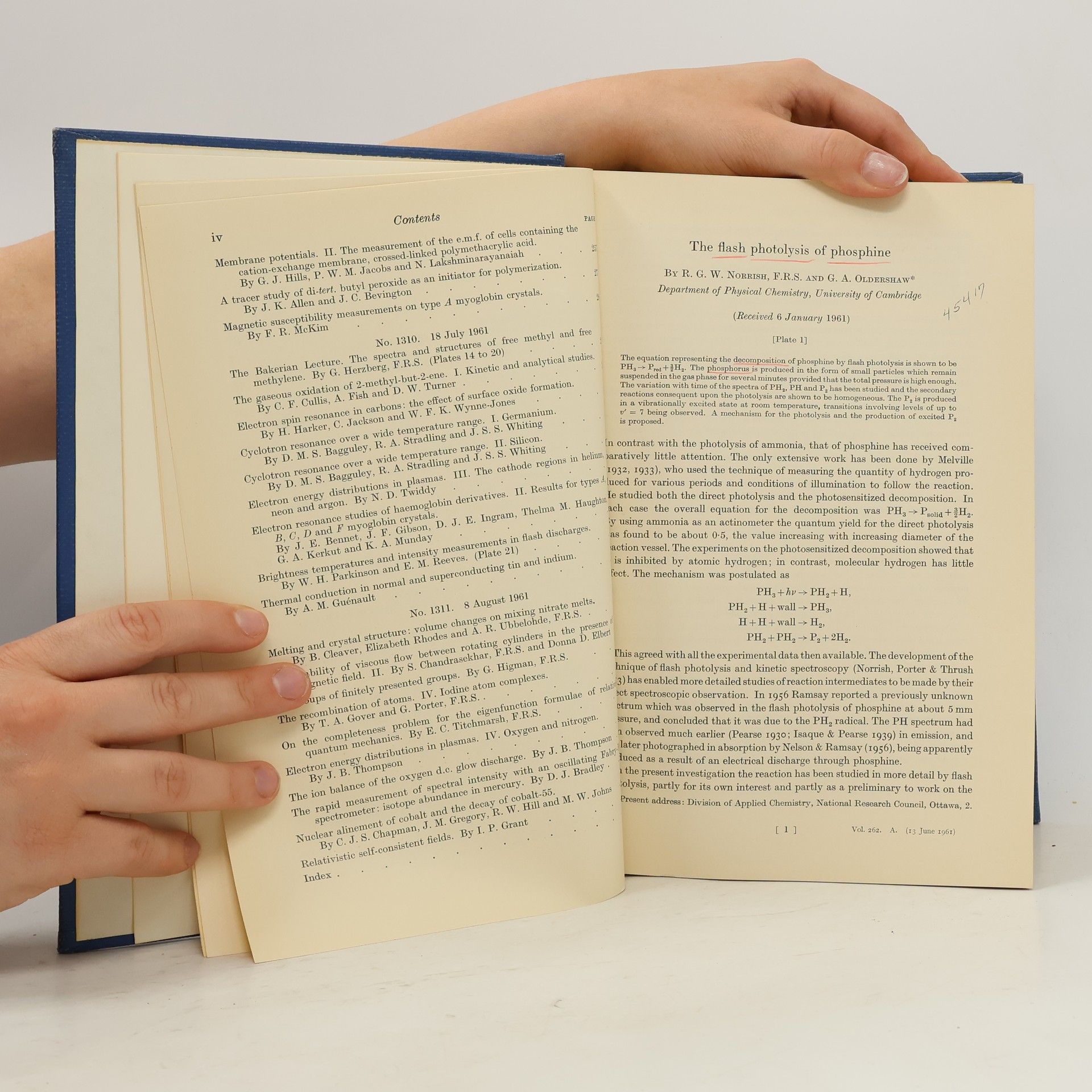 AA.VV. Proceedings of the Royal Society of London 262