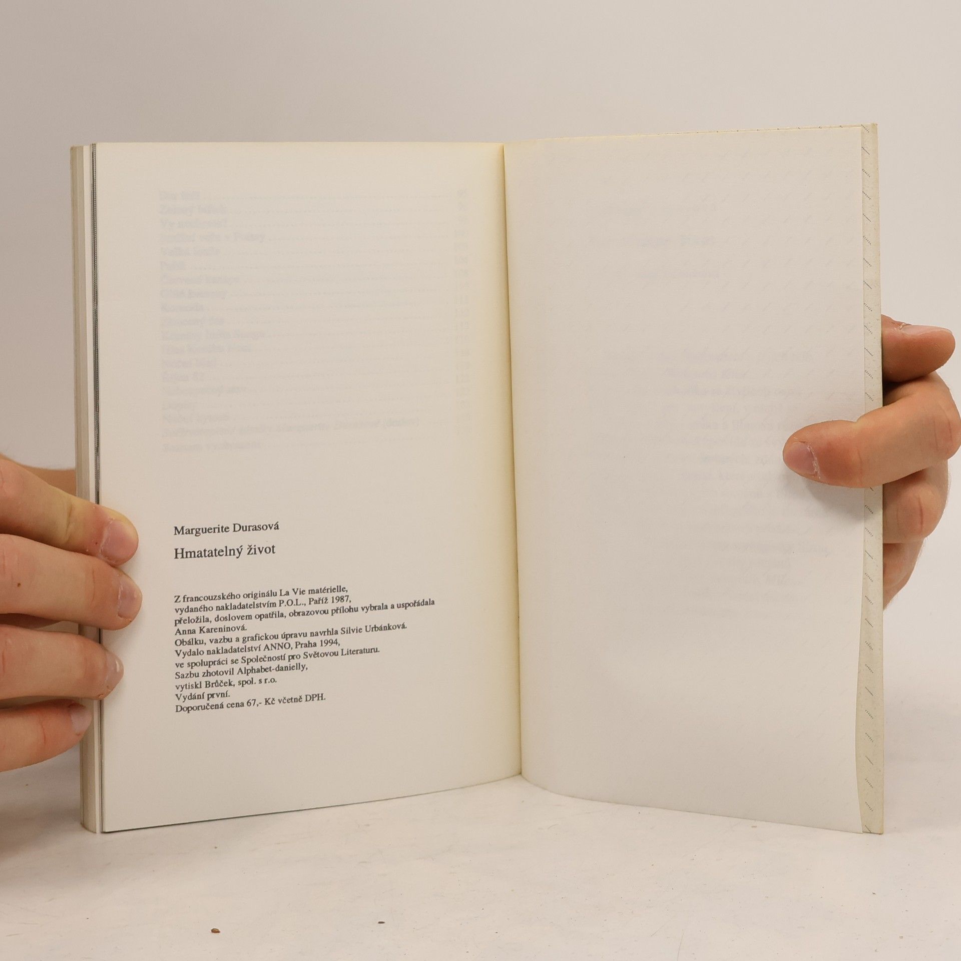 Marguerite Duras Hmatatelný život