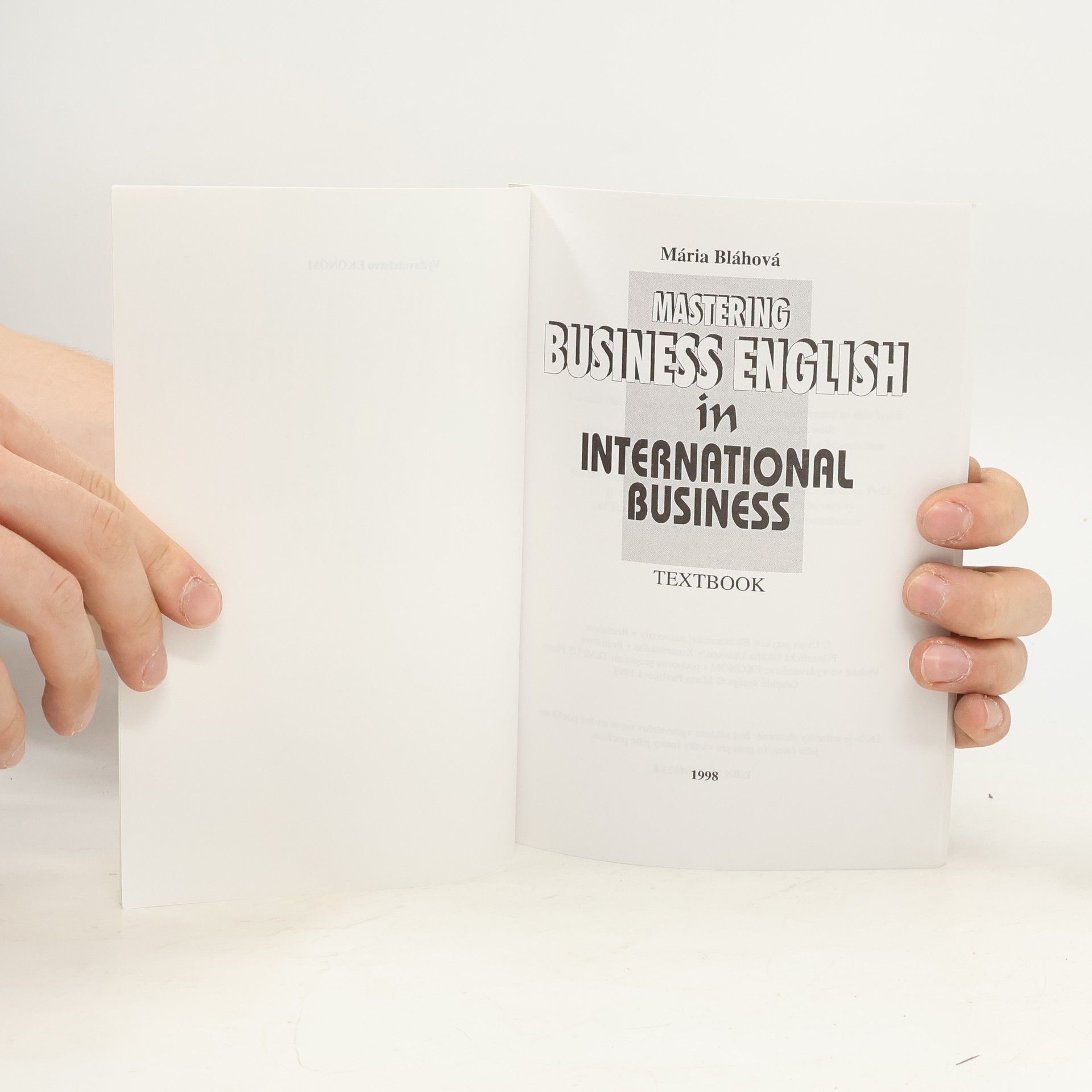 Mária Bláhová Mastering Business English in International Business. Textbook