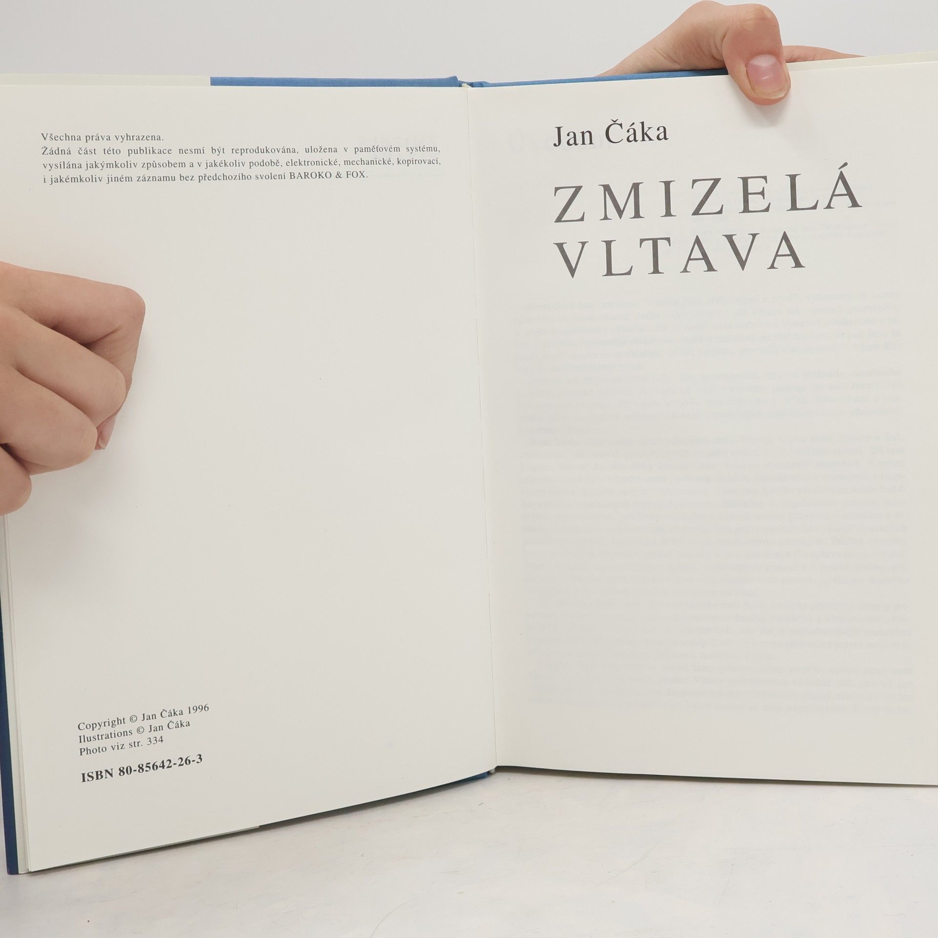 Jan Čáka Zmizelá Vltava
