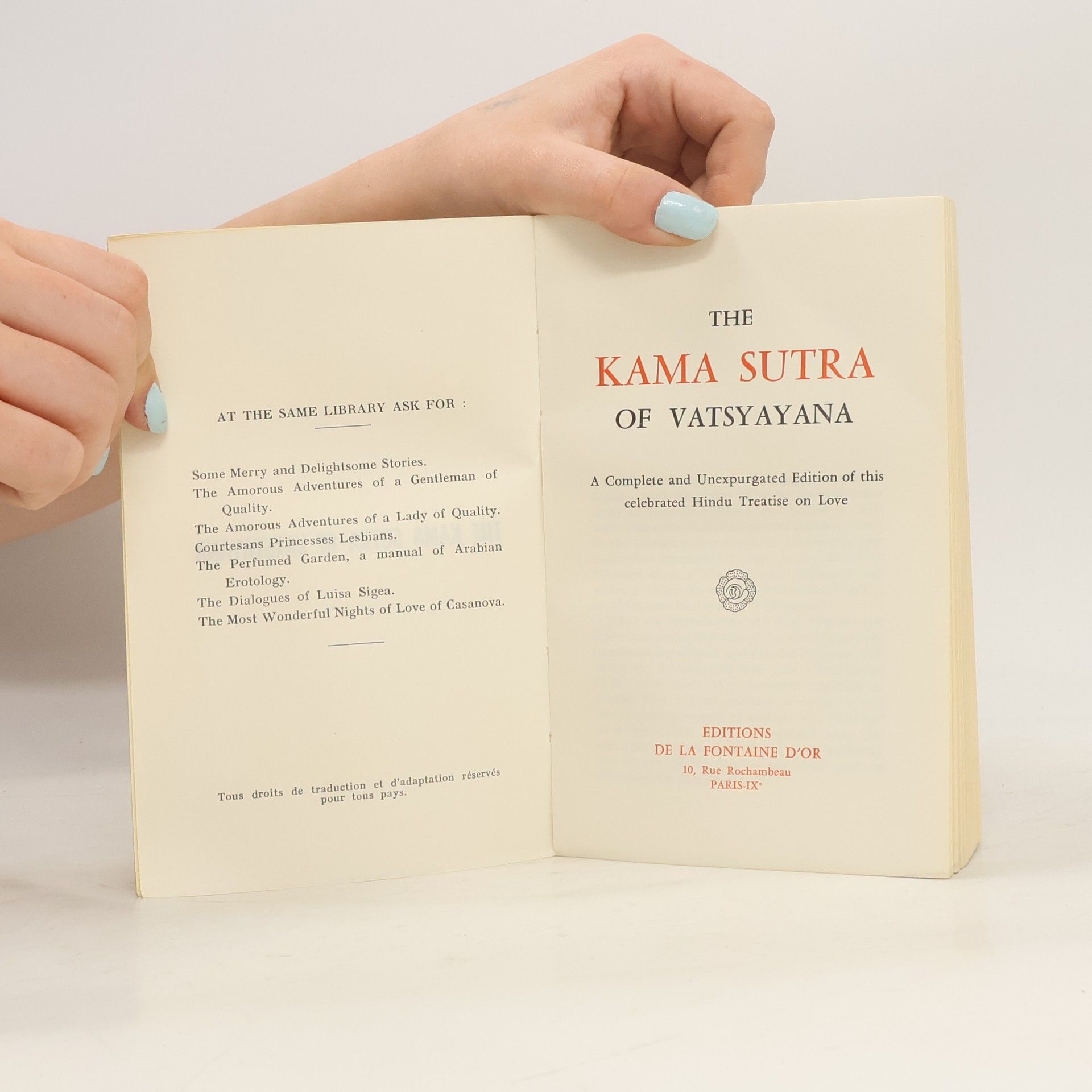 Vatsyayana The Kama Sutra of Vatsyayana