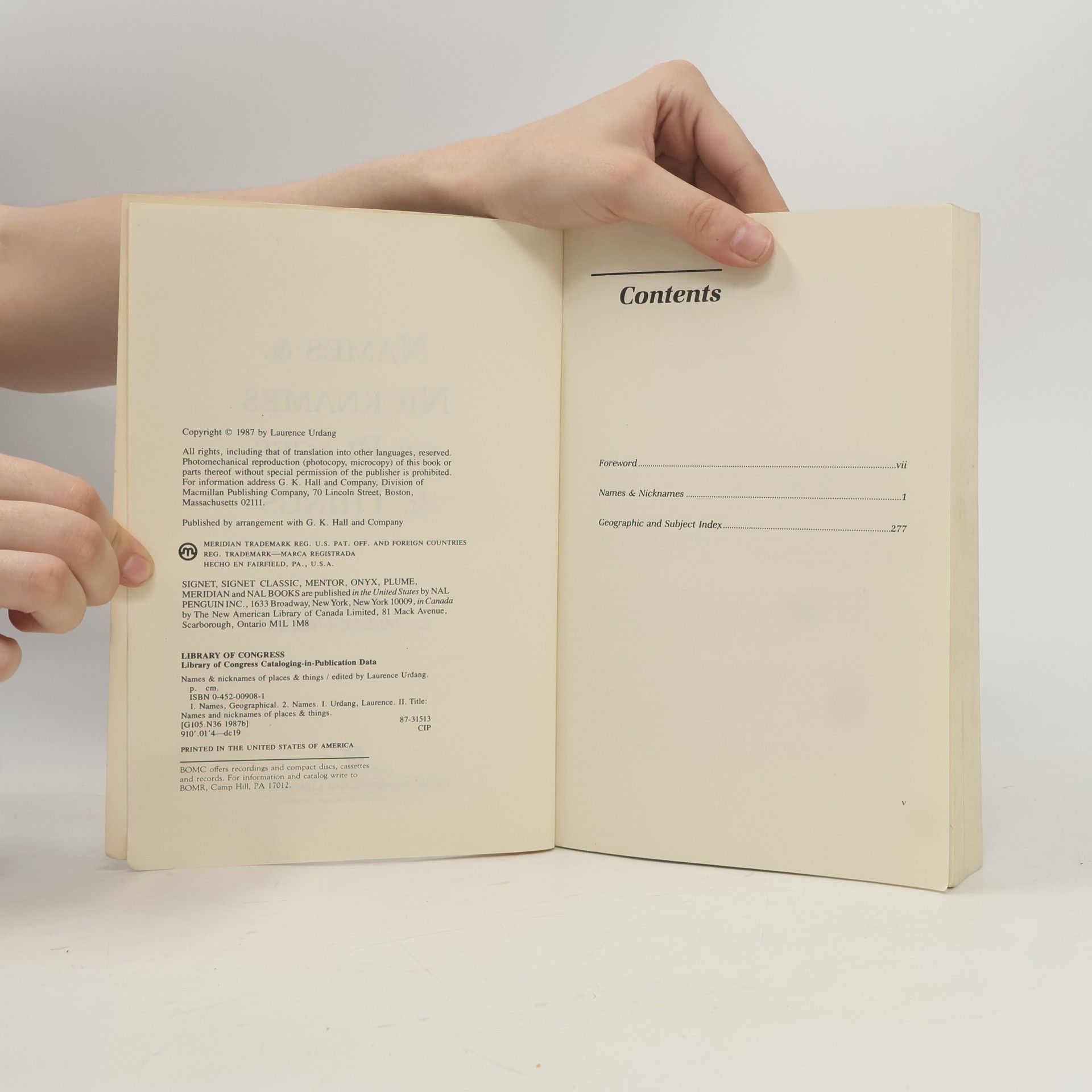 Laurence Urdang Names & Nicknames of Places & Things