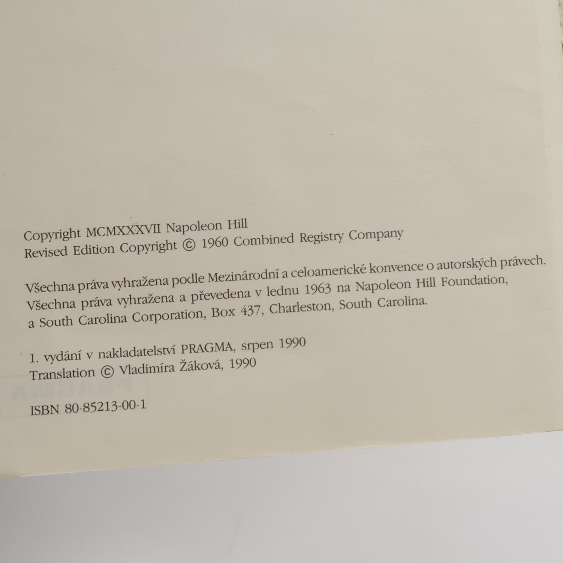 Napoleon Hill Myšlením k bohatství