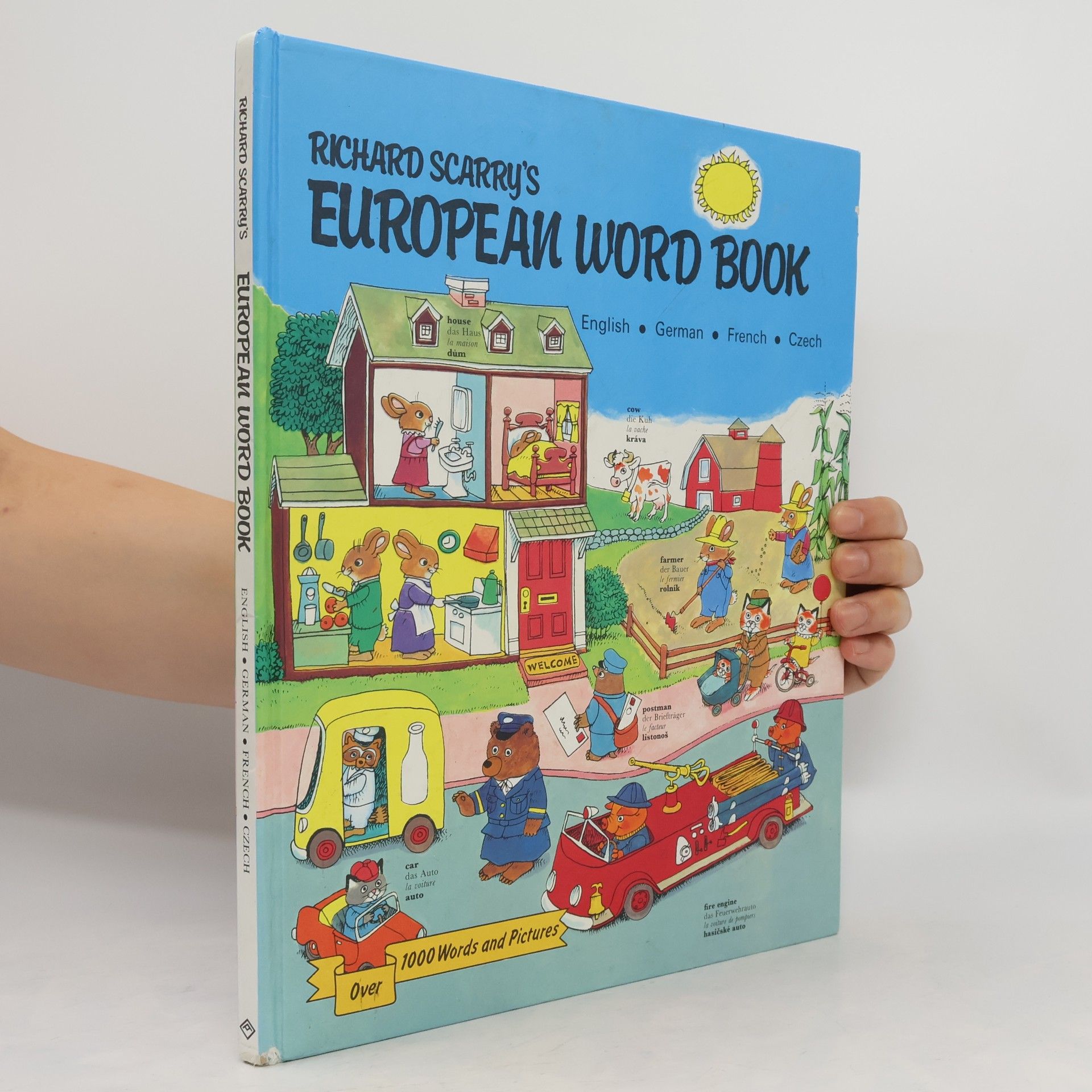 Richard Scarry European Word Book. English, German, French, Czech
