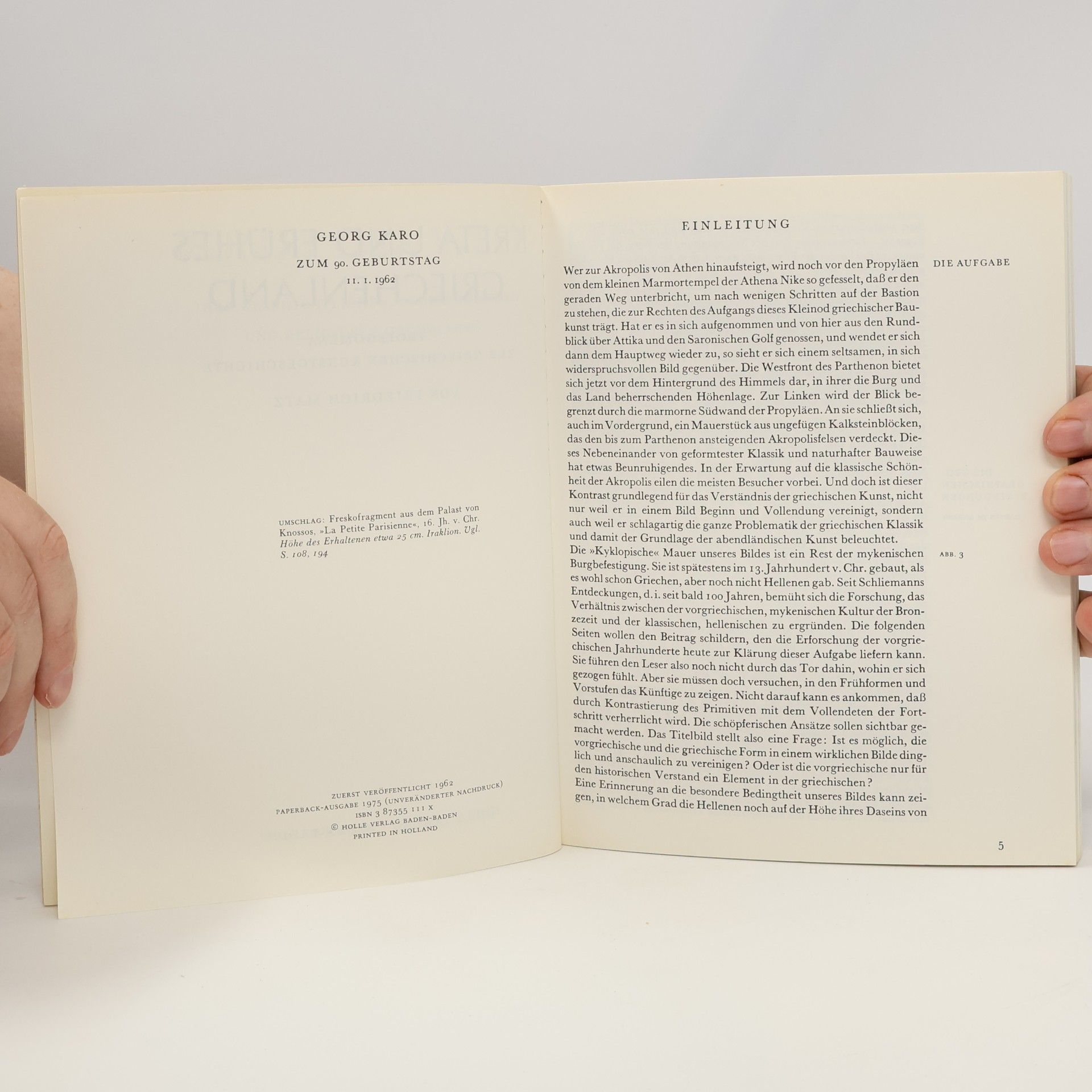 Friedrich Matz Kreta und frühes Griechenland. Prolegomena zur griechischen Kunstgeschichte