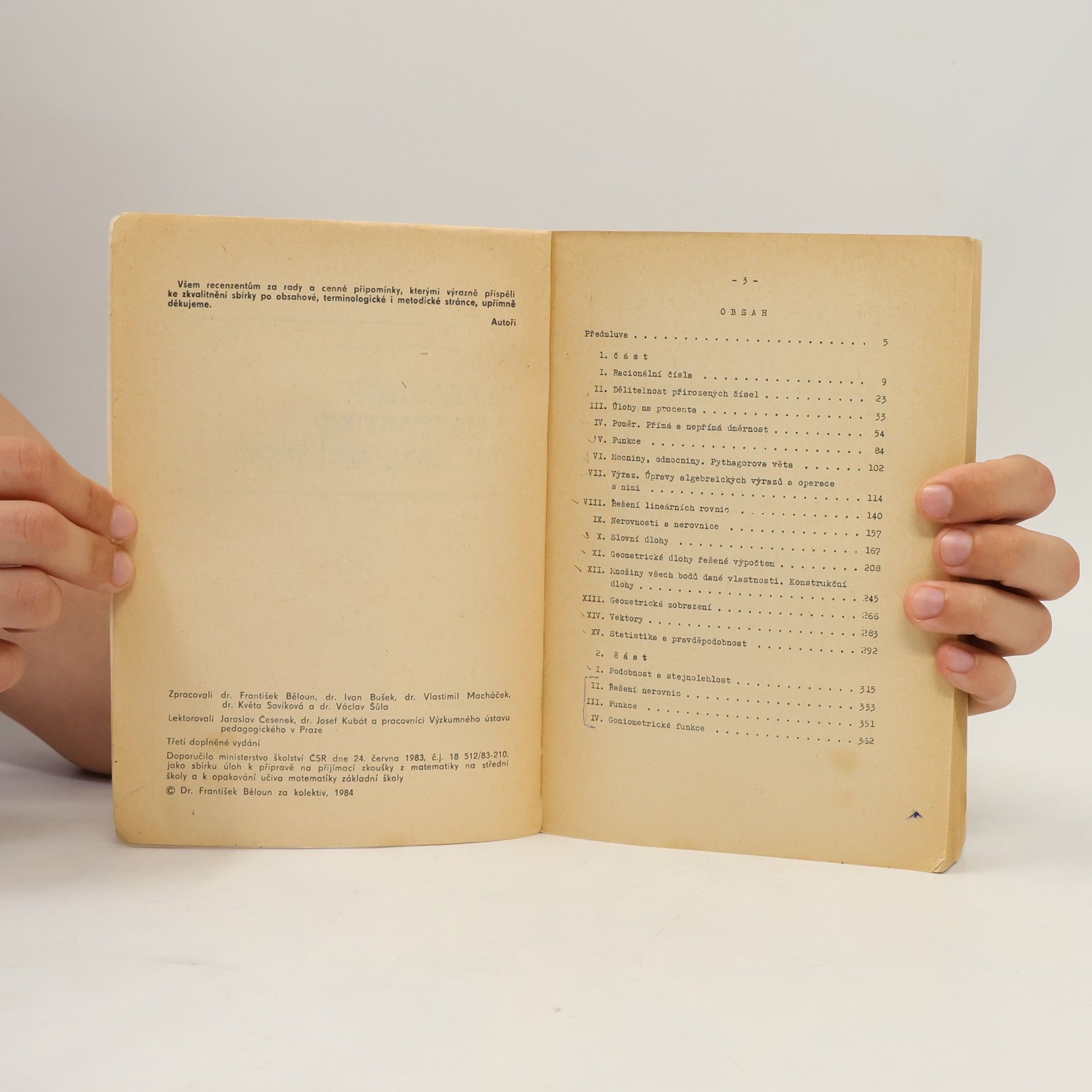 František Běloun Sbírka úloh z matematiky pro základní školy