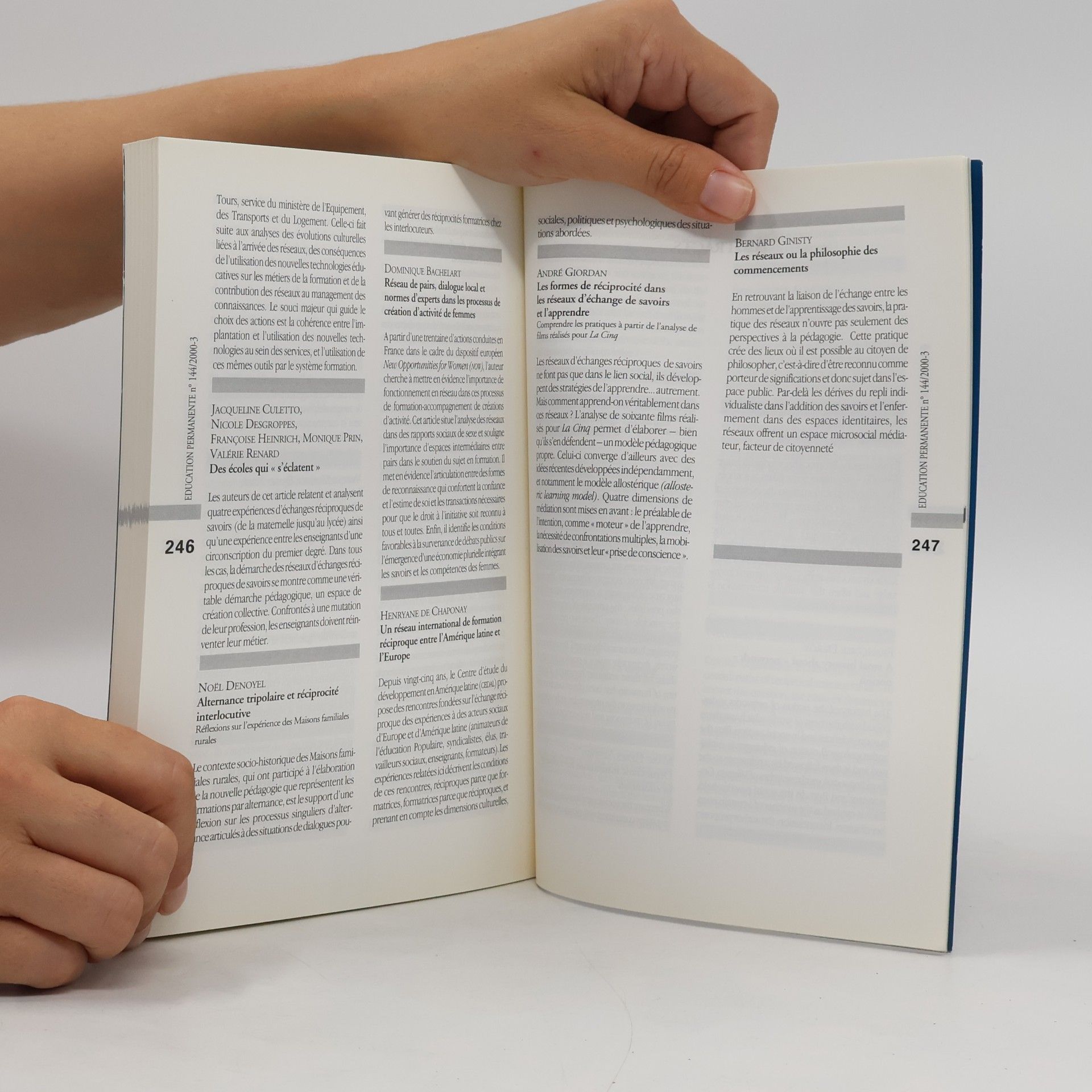 Autorenkollektiv Education permanente 144. Réciprocité et réseaux en formation