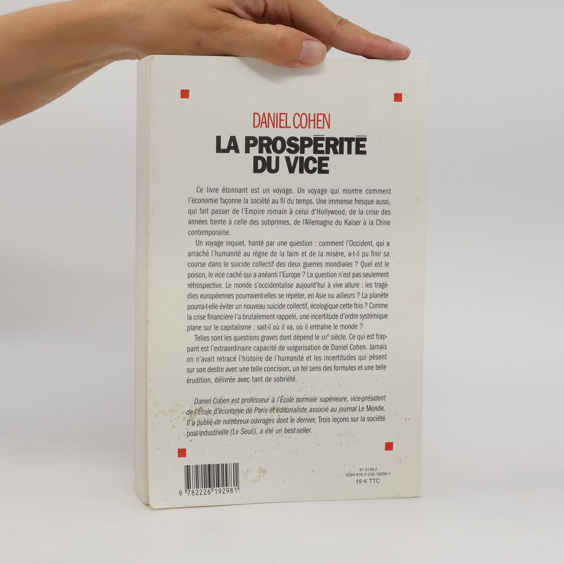Daniel Cohen La Prospérité du vice