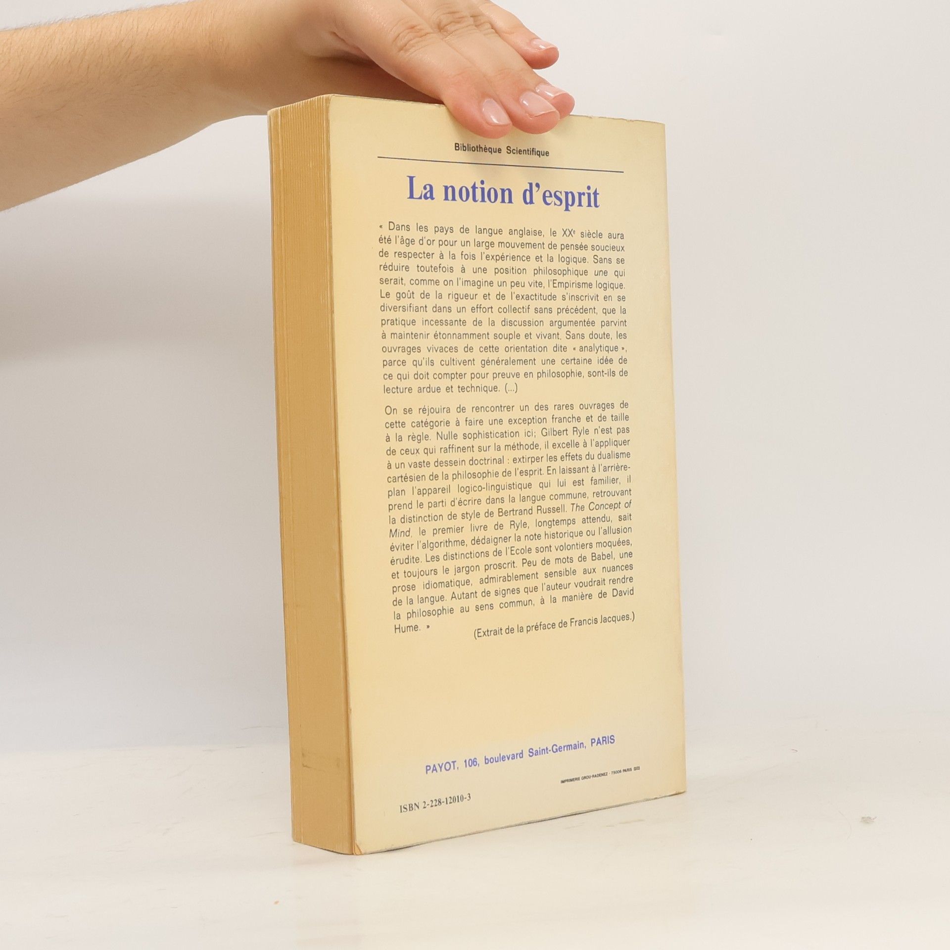 Gilbert Ryle La notion d'esprit
