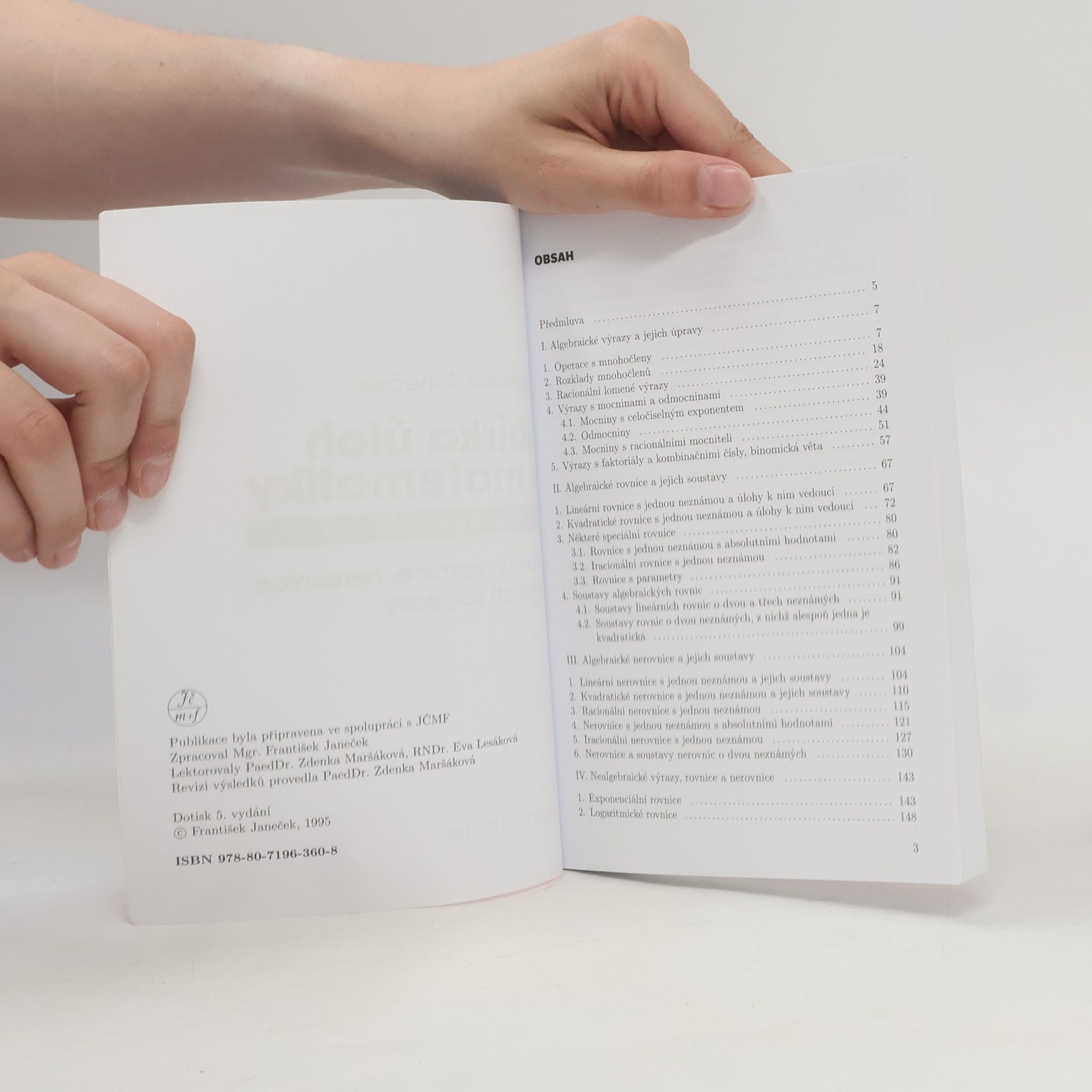 František Janeček Sbírka úloh z matematiky pro střední školy