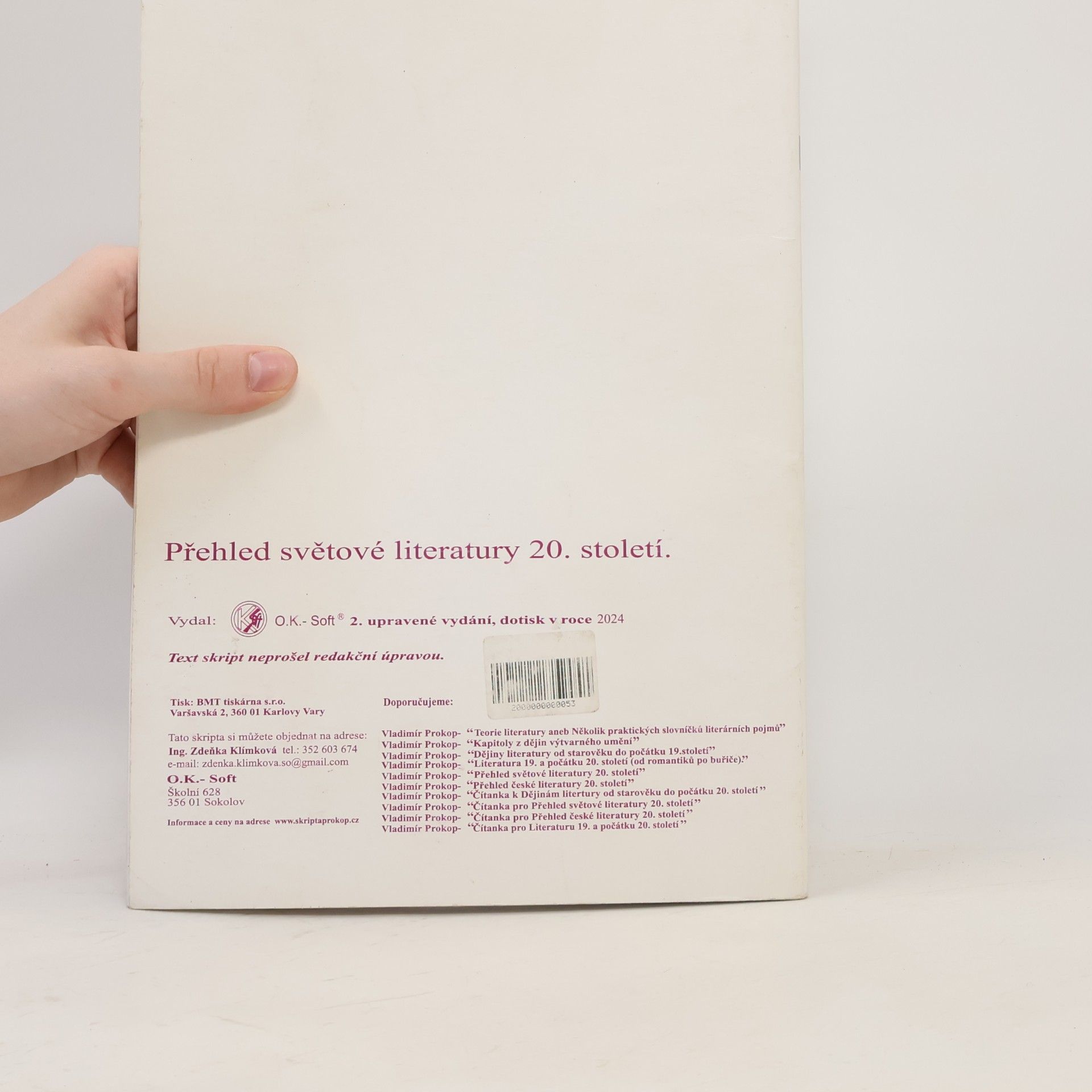 Vladimír Prokop Přehled světové literatury 20. století
