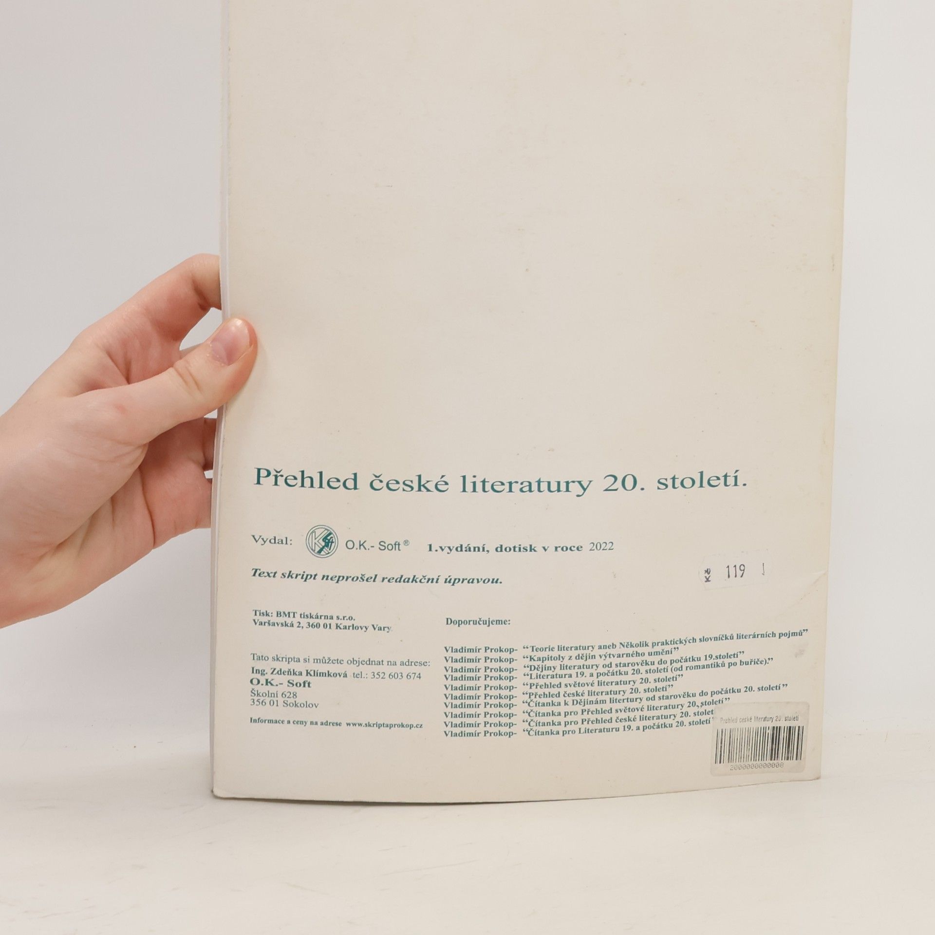 Vladimír Prokop Přehled české literatury 20. století