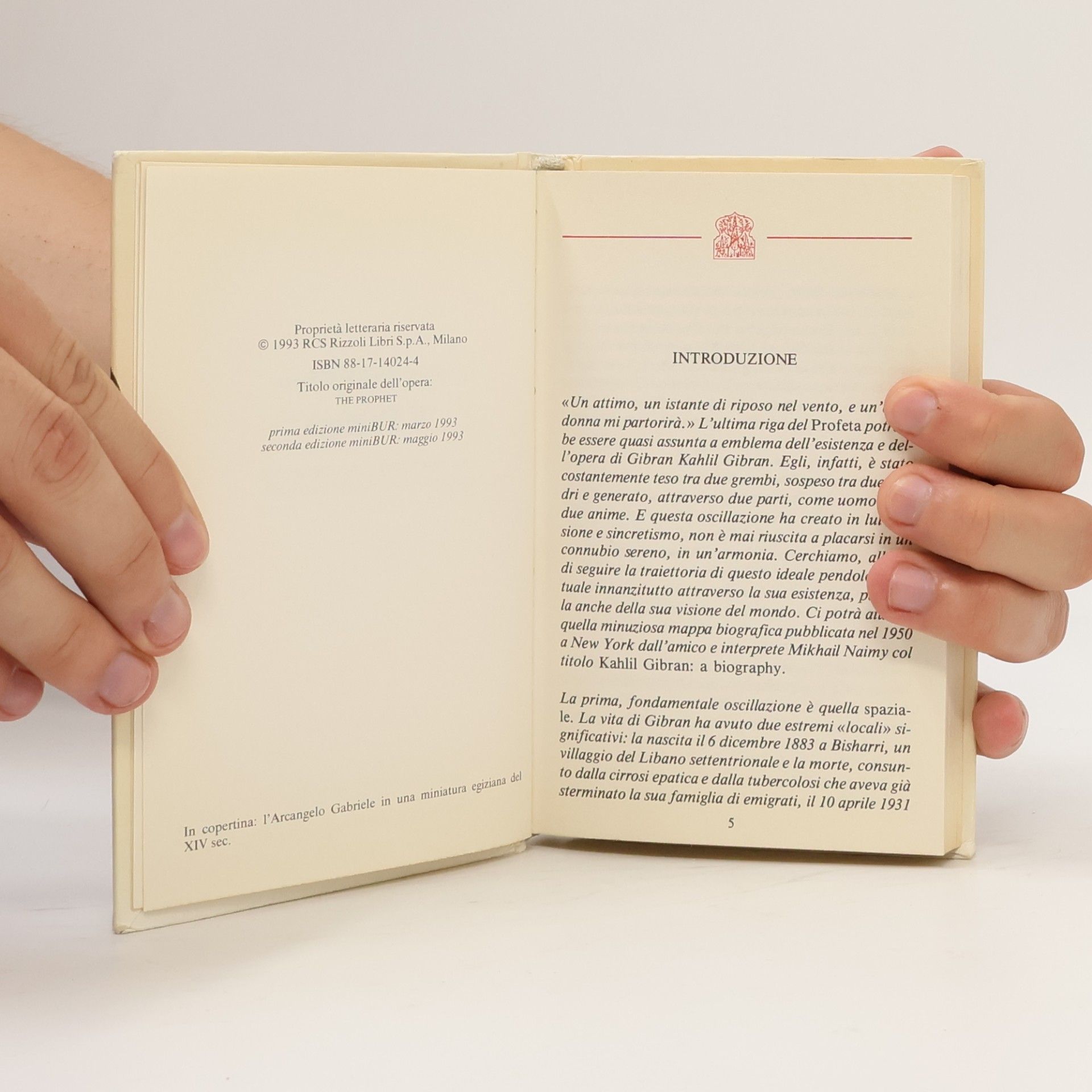 Gibran Kahlil Gibran Minibur: Il profeta