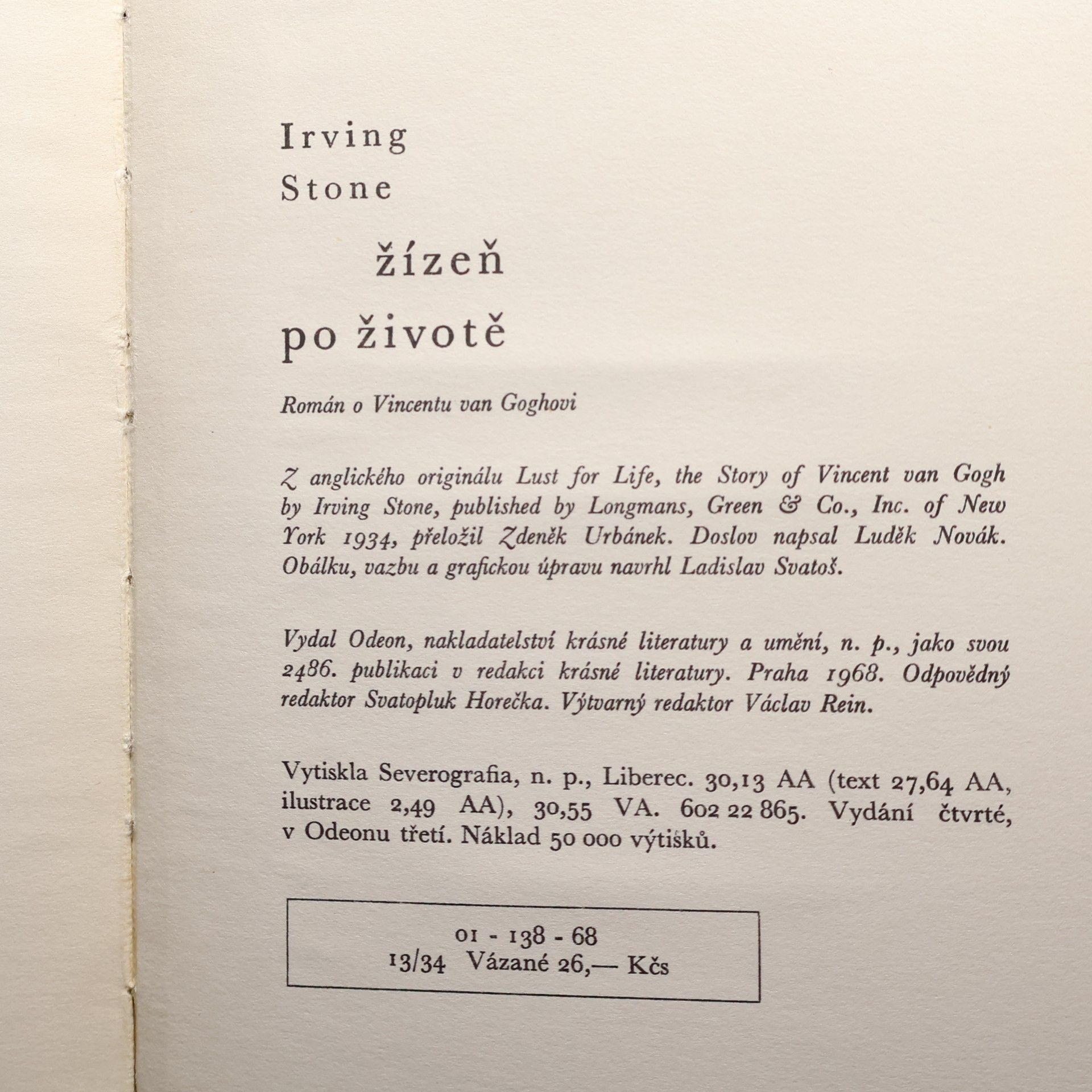 Irving Stone Žízeň po životě