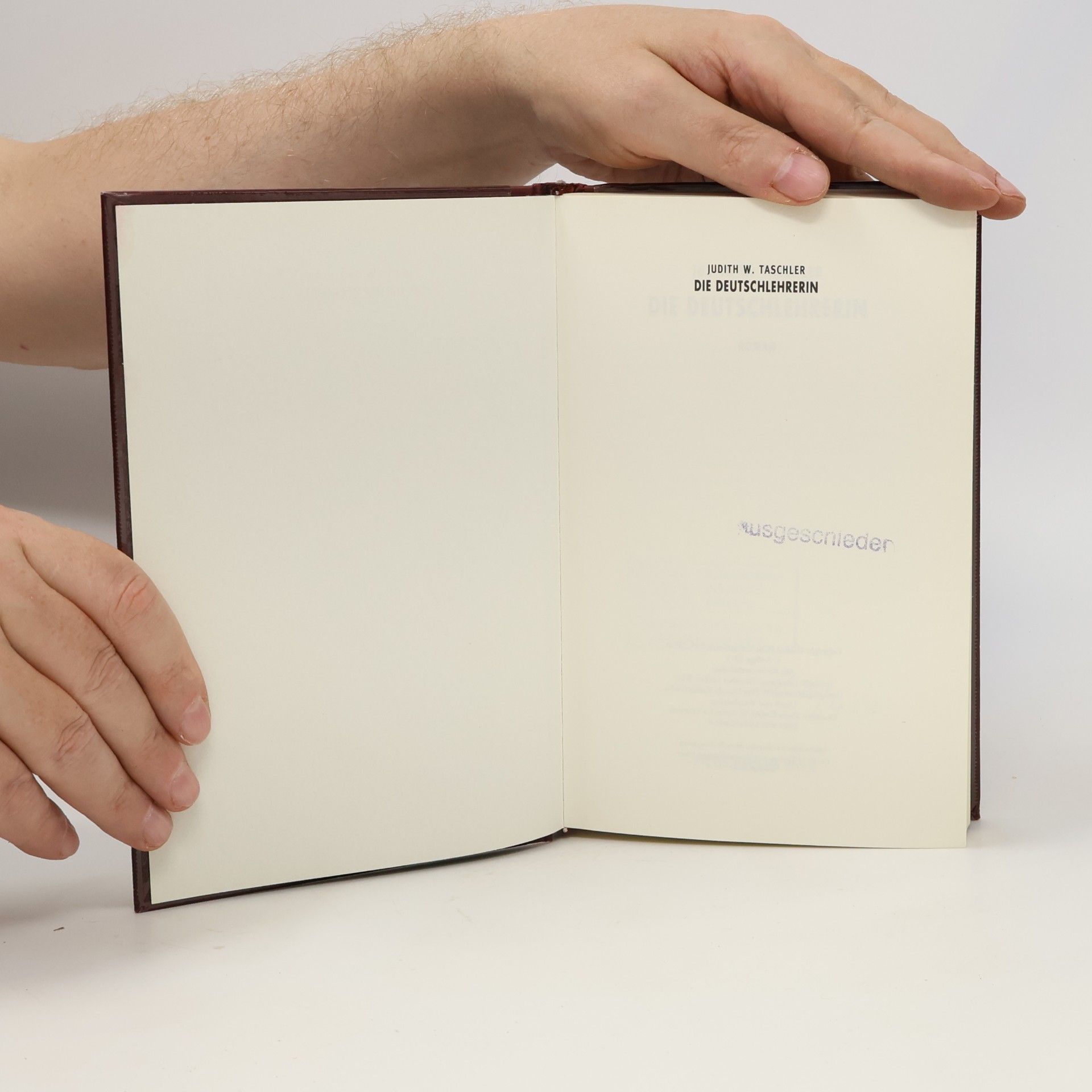 Judith W Taschler Die Deutschlehrerin