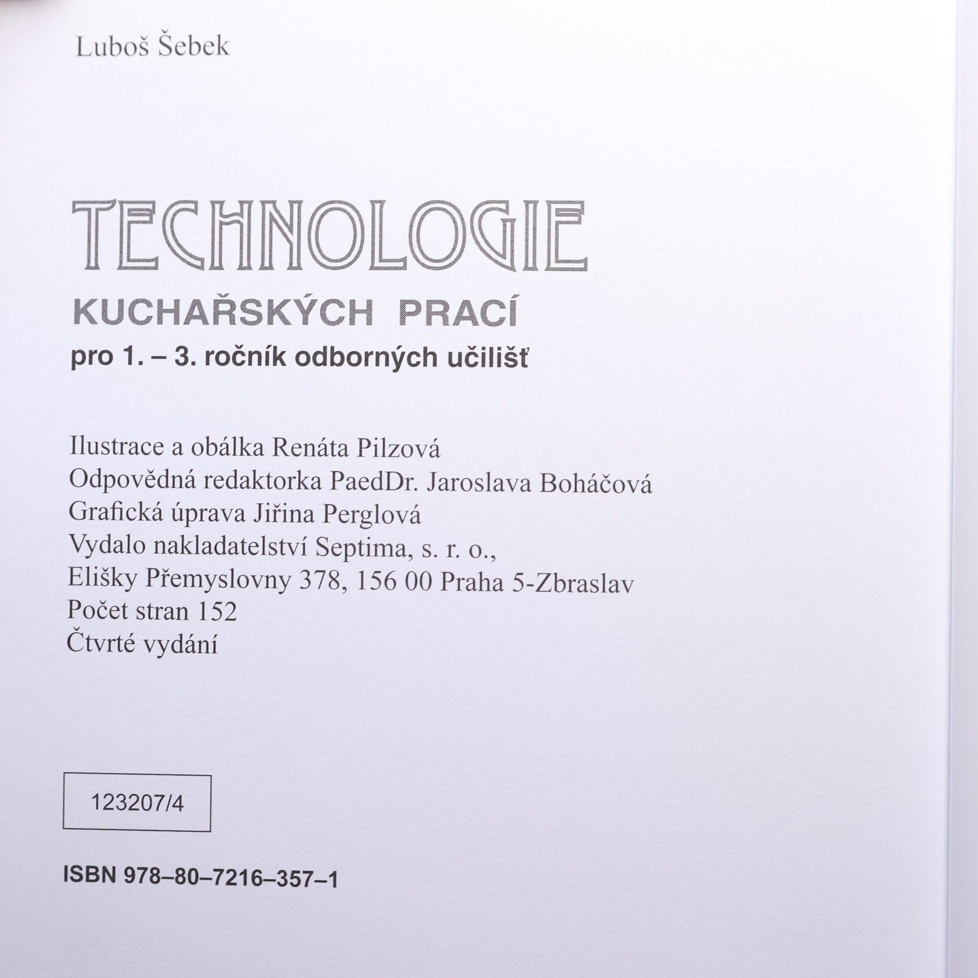Luboš Šebek Technologie kuchařských prací