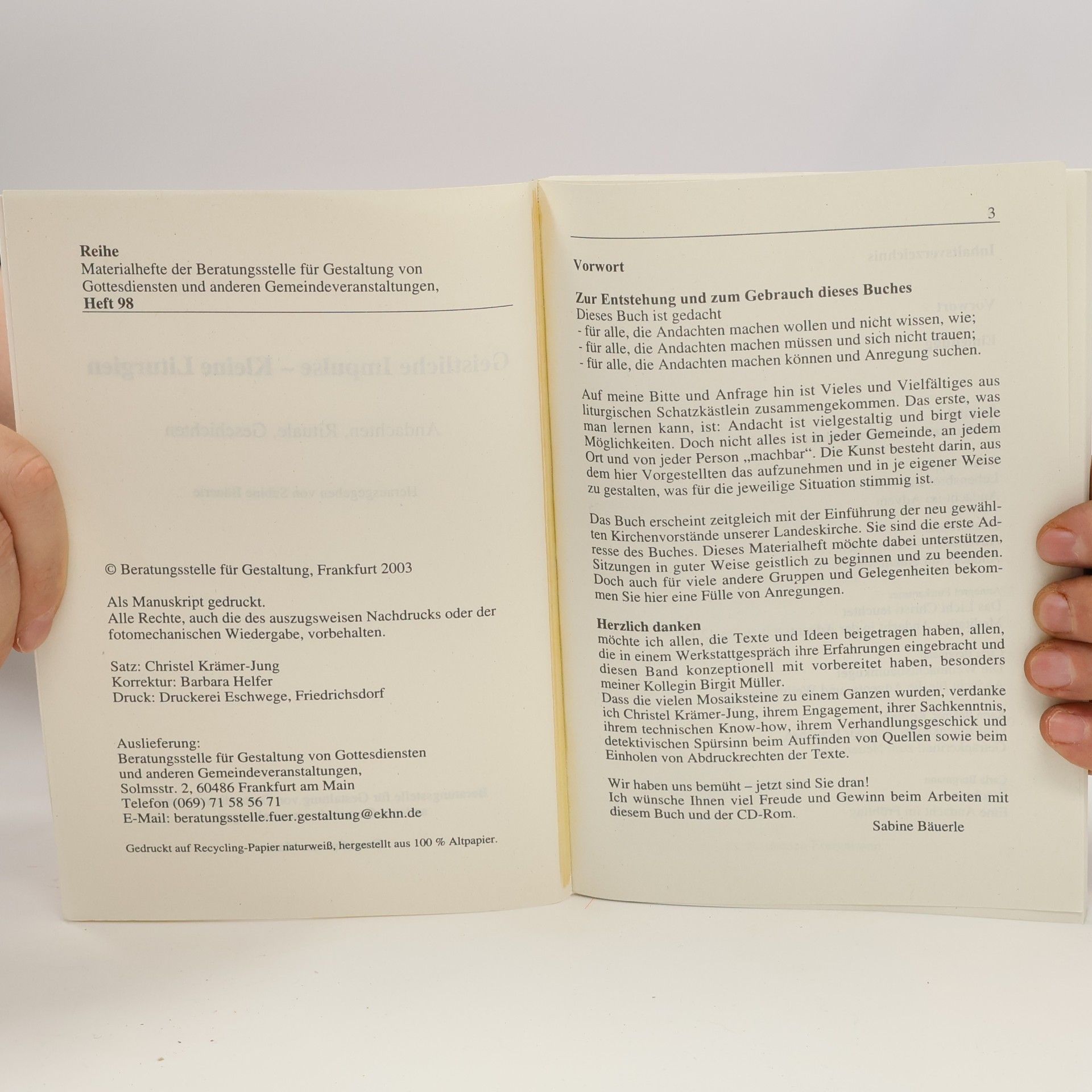Various authors Geistliche Impulse. Kleine Liturgien 98