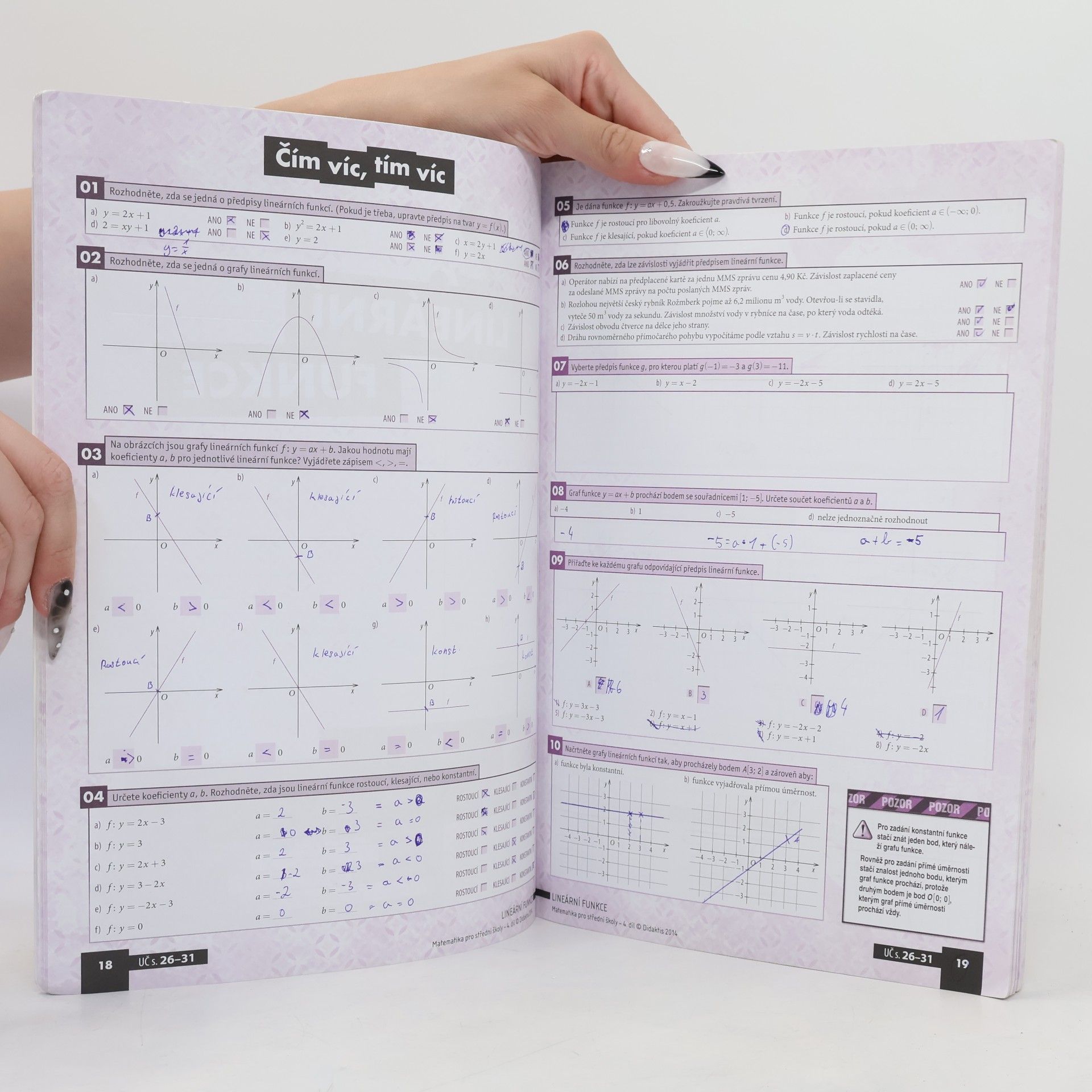 Magda Králová Matematika pro střední školy. 4. díl, Funkce I. Pracovní sešit