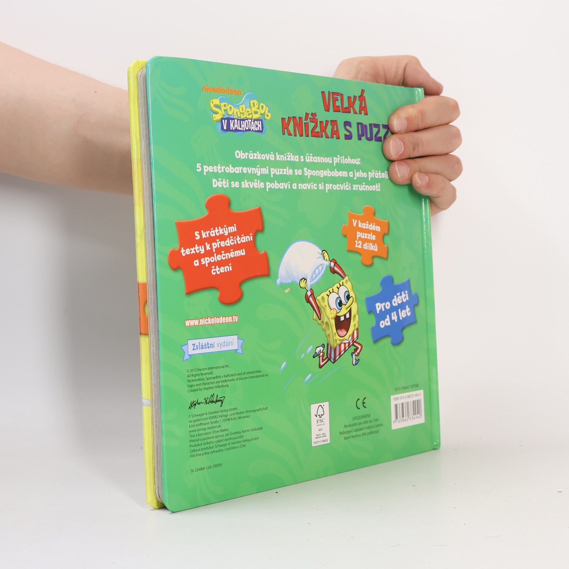 AA.VV. Velká knížka s puzzle. SpongeBob v kalhotách