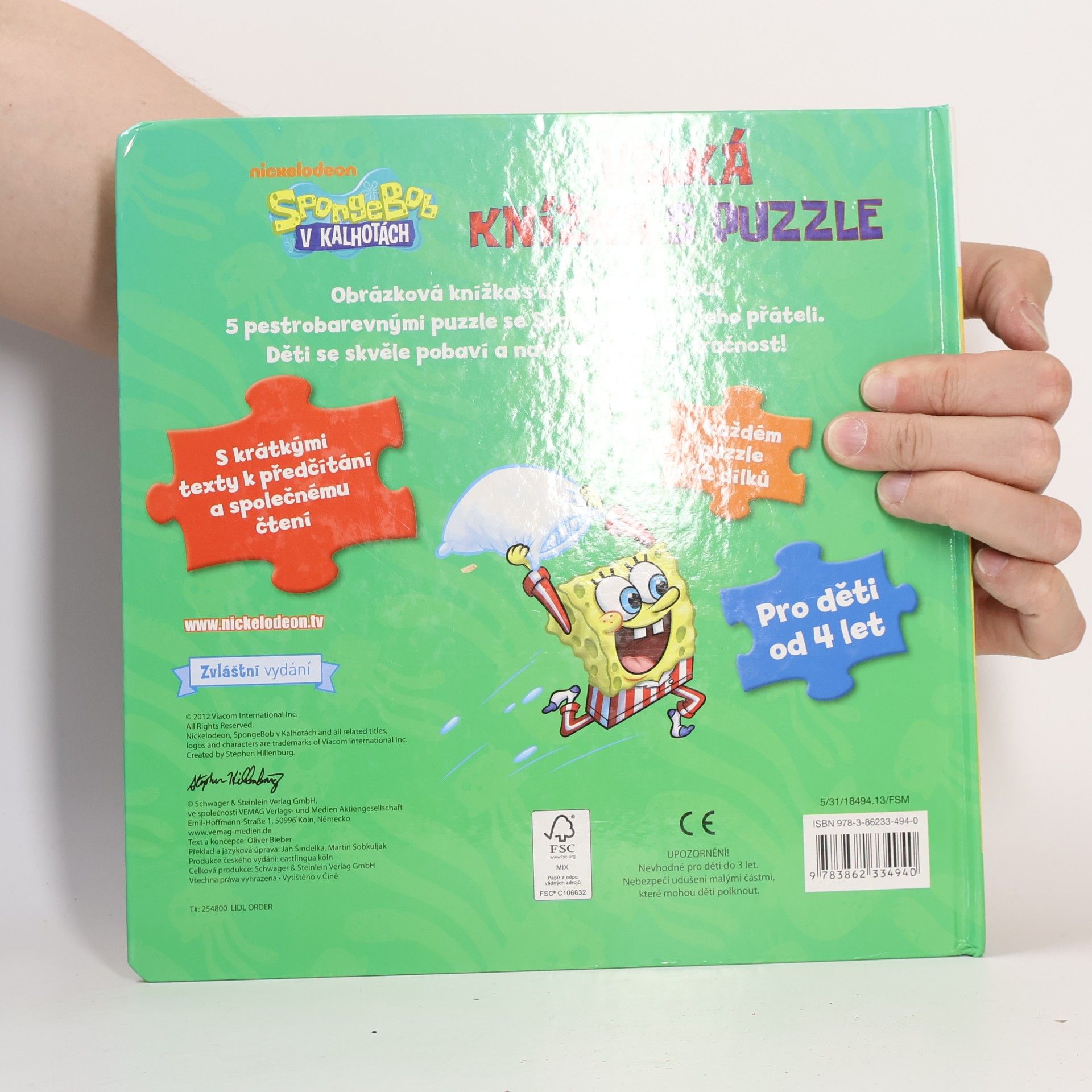 AA.VV. Velká knížka s puzzle. SpongeBob v kalhotách