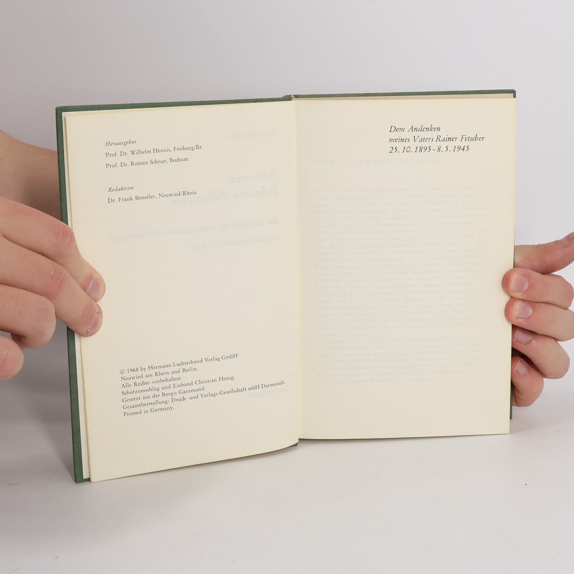 Iring, Fetscher Rousseaus politische Philosophie