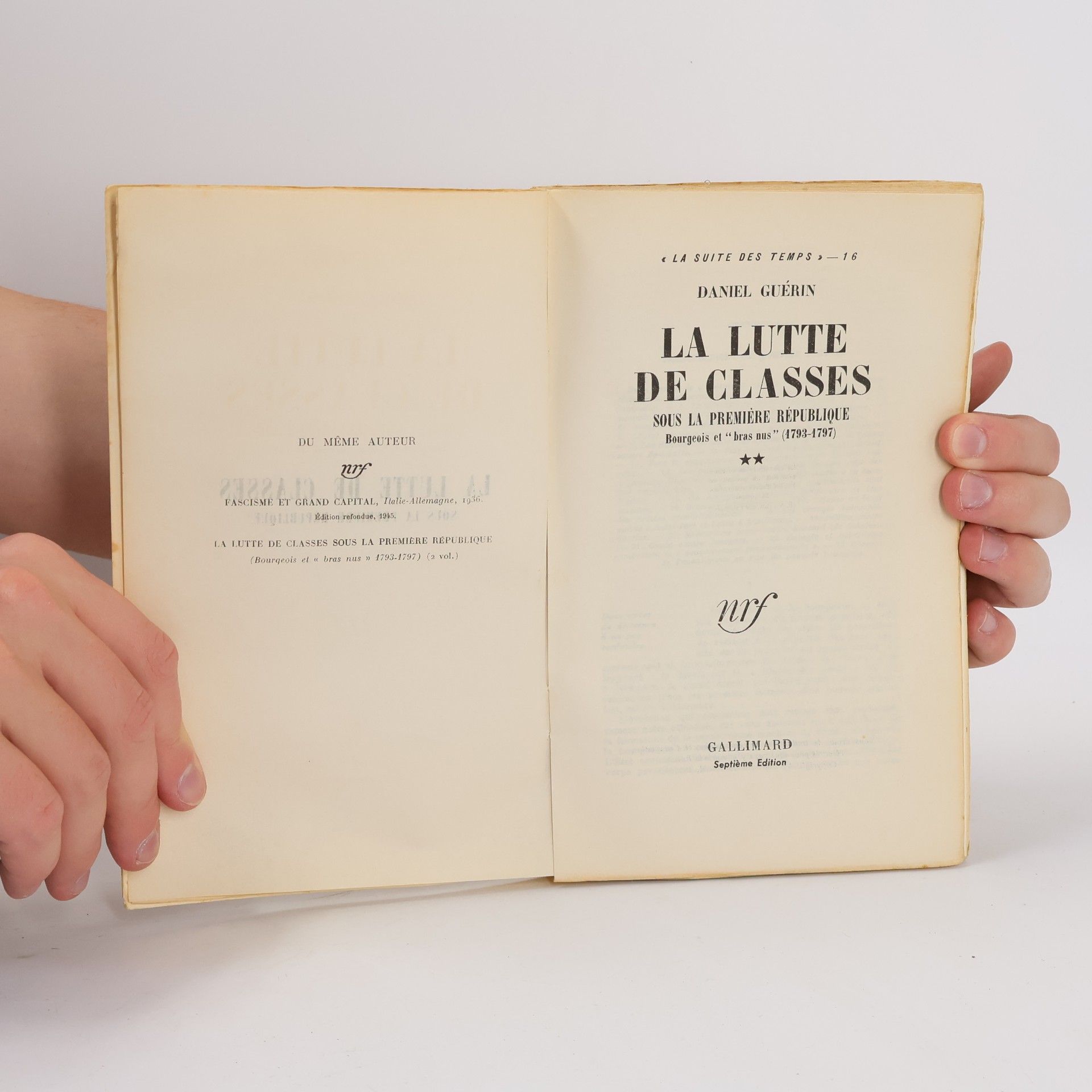 Daniel Guérin La lutte de classes sous la Première République II.