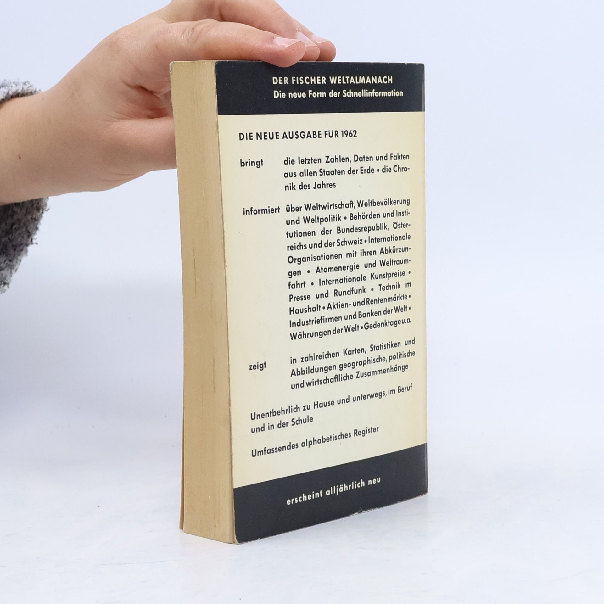 Kolektiv autorů Der Fischer Weltalmanach 1962: Zahlen, Daten, Fakten