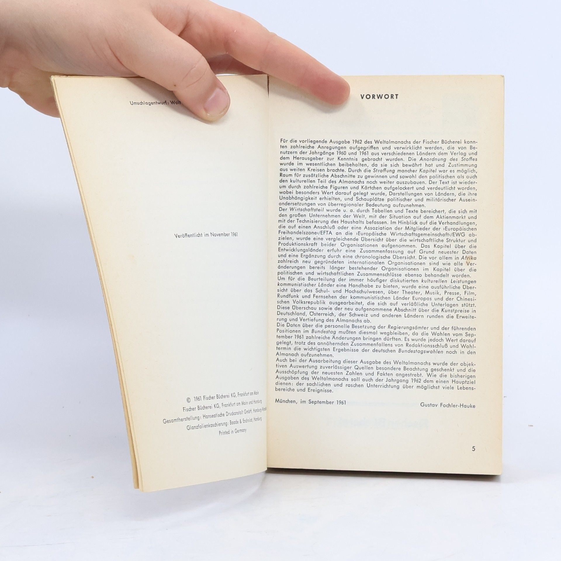Kolektiv autorů Der Fischer Weltalmanach 1962: Zahlen, Daten, Fakten