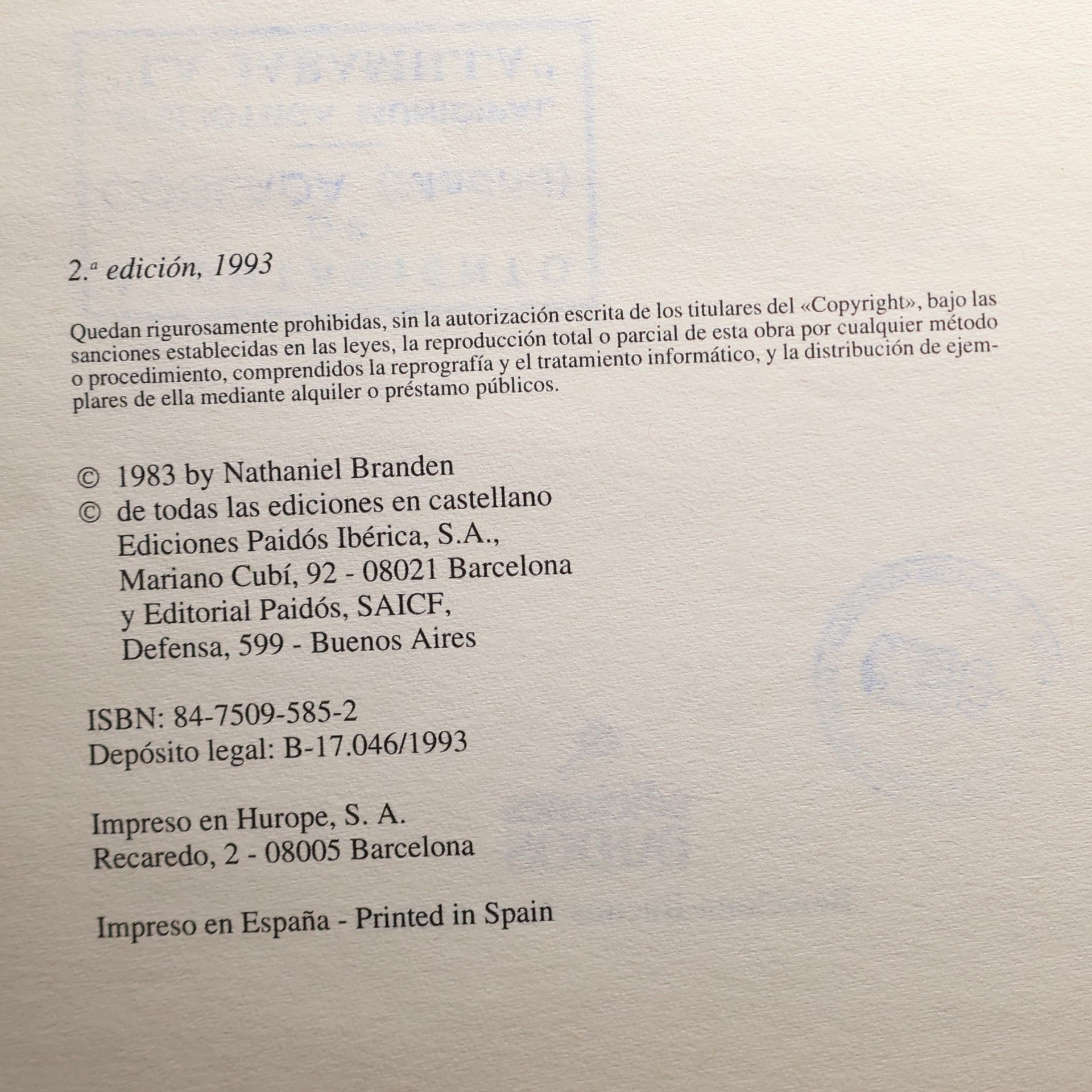 Nathaniel Branden El respeto hacia uno mismo