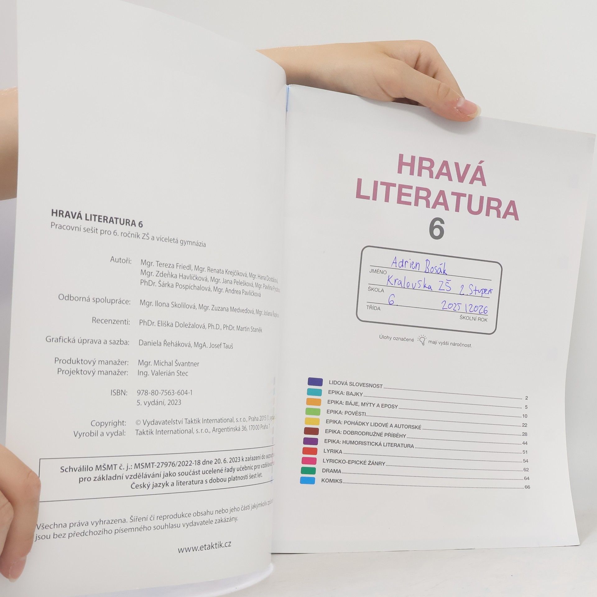 Collectif d'auteurs Hravá literatura. Pracovní sešit pro 6. ročník ZŠ a víceletá gymnázia