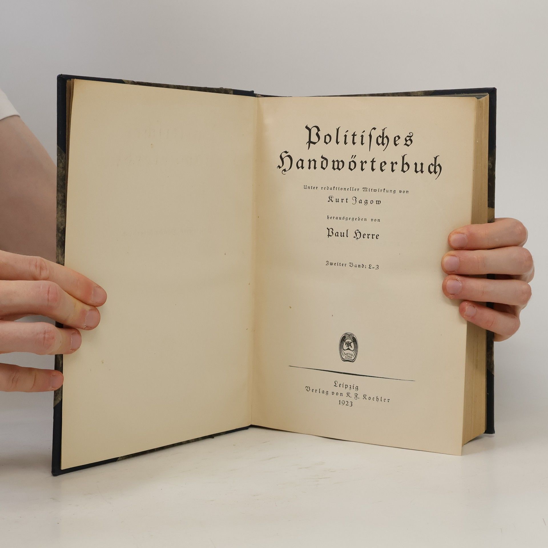 Kurt Jagow Politisches Handwörterbuch. Zweiter Band. L - Z