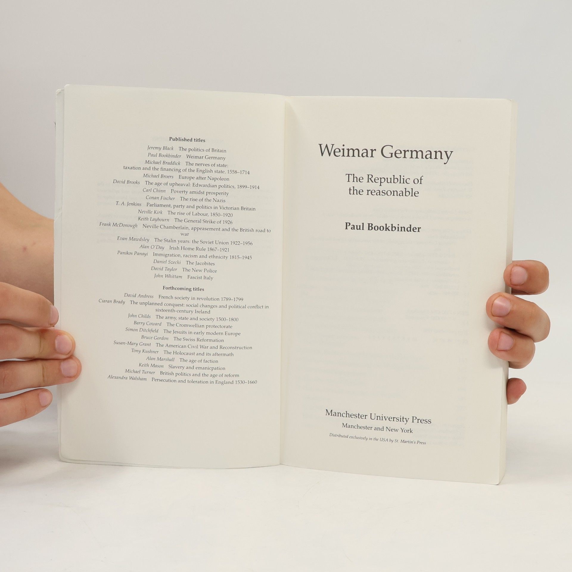 Paul Bookbinder New Frontiers in History: Weimar Germany