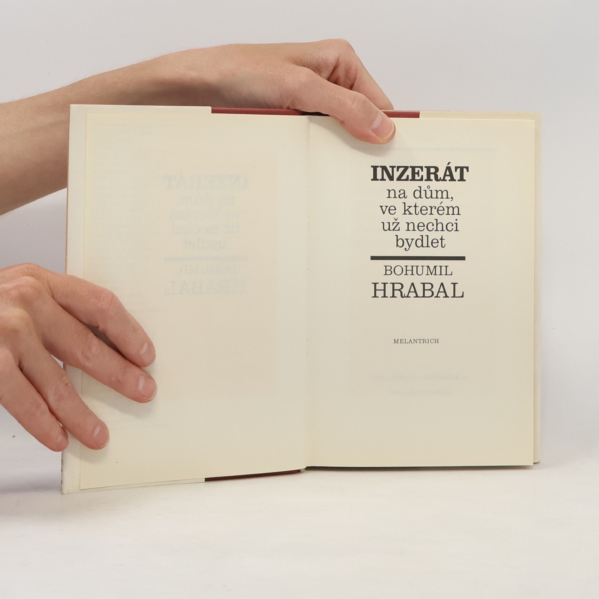 Bohumil Hrabal Inzerát na dům, ve kterém už nechci bydlet