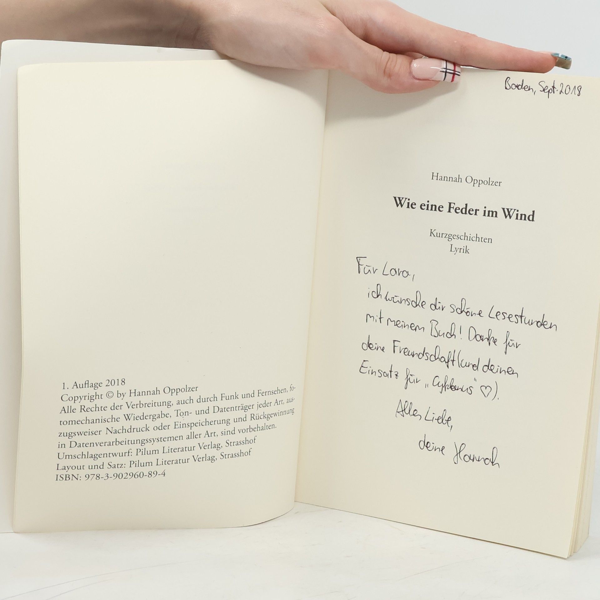 Hannah Oppolzer Wie eine Feder im Wind