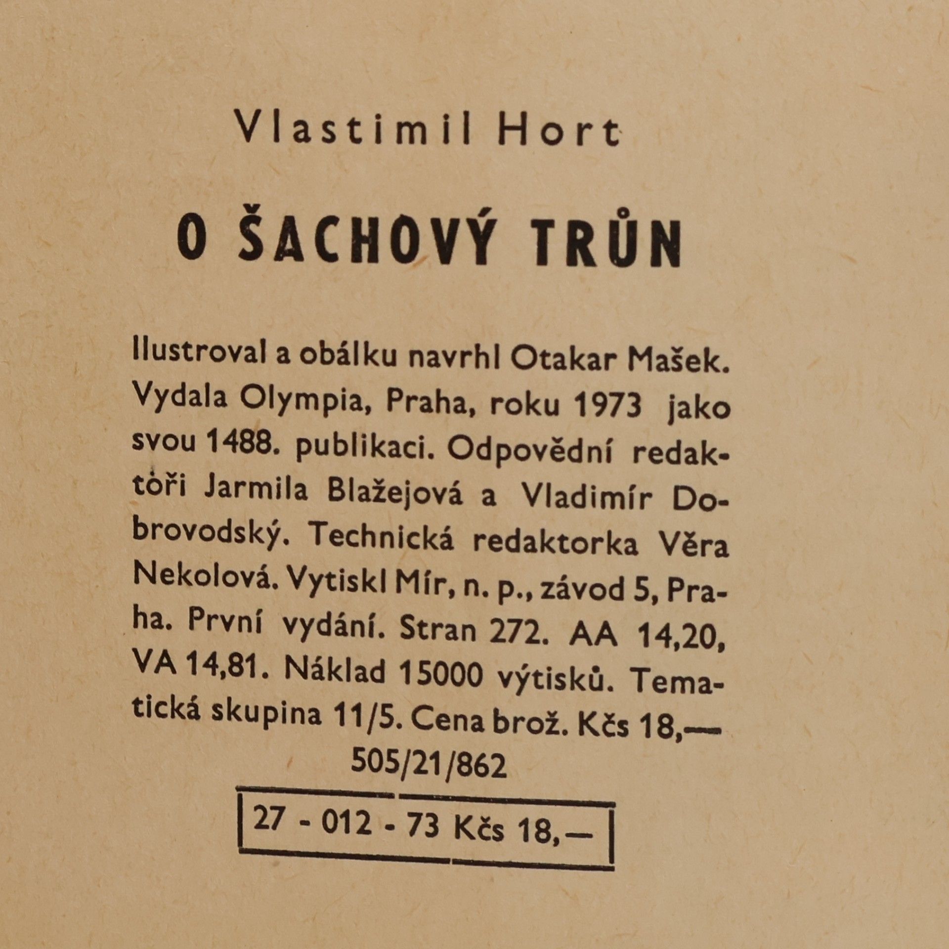 Vlastimil Hort O šachový trůn