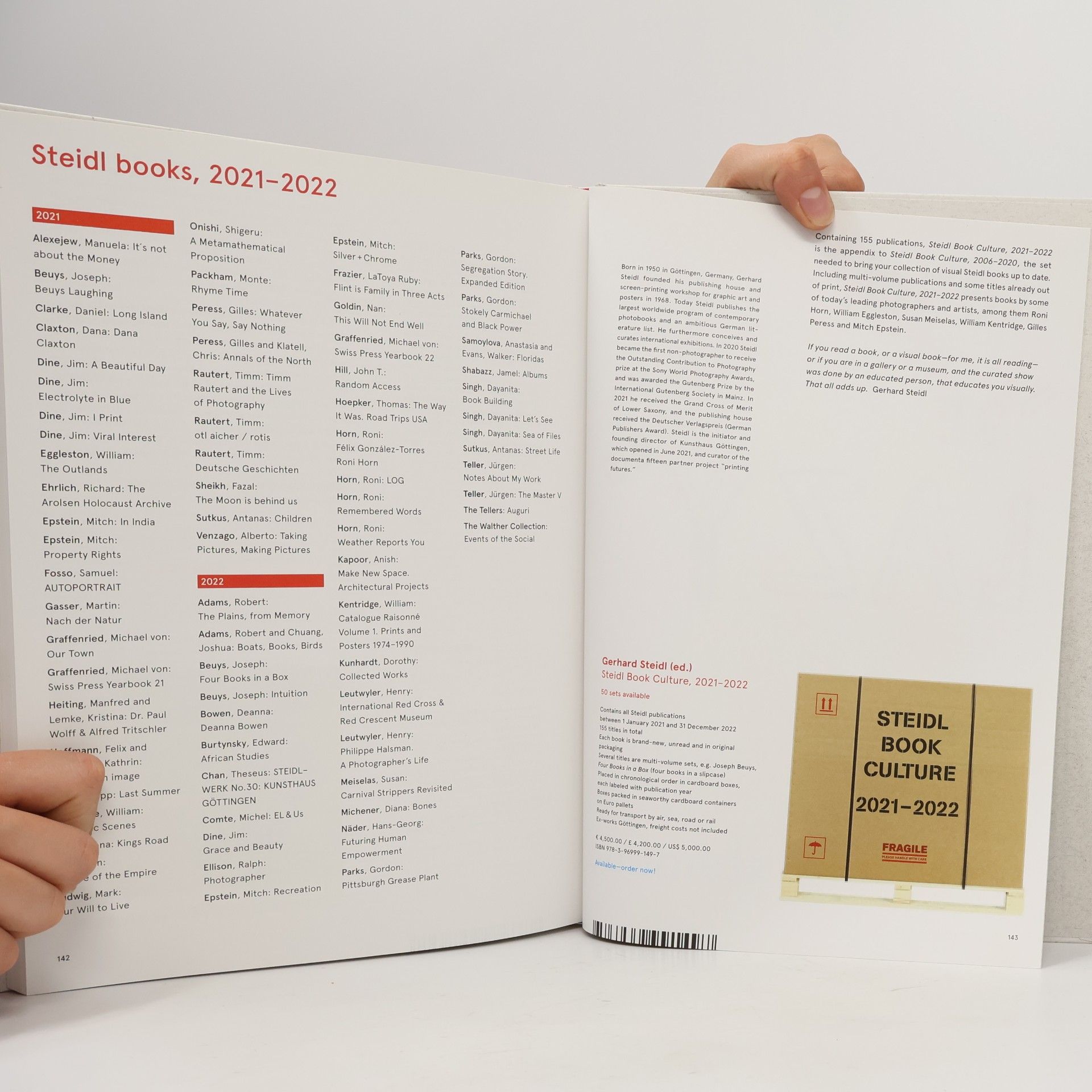 Gerhard Steidl Steidl Book Culture, 2021-2022