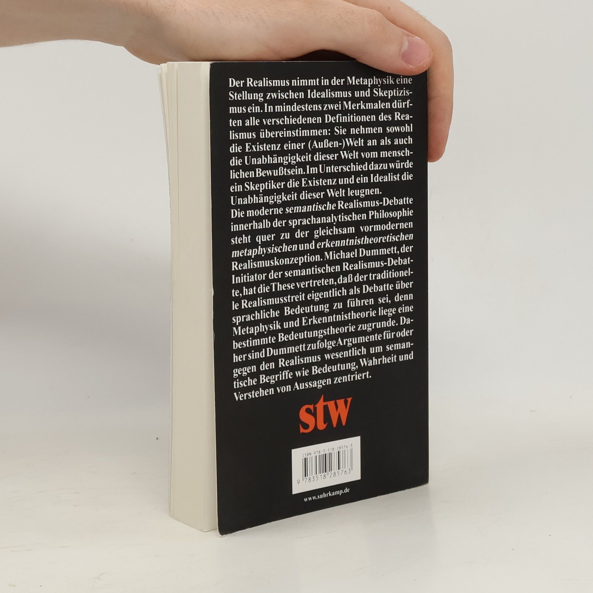 Siegfried Blasche Suhrkamp Taschenbuch Wissenschaft - 976: Realismus und Antirealismus