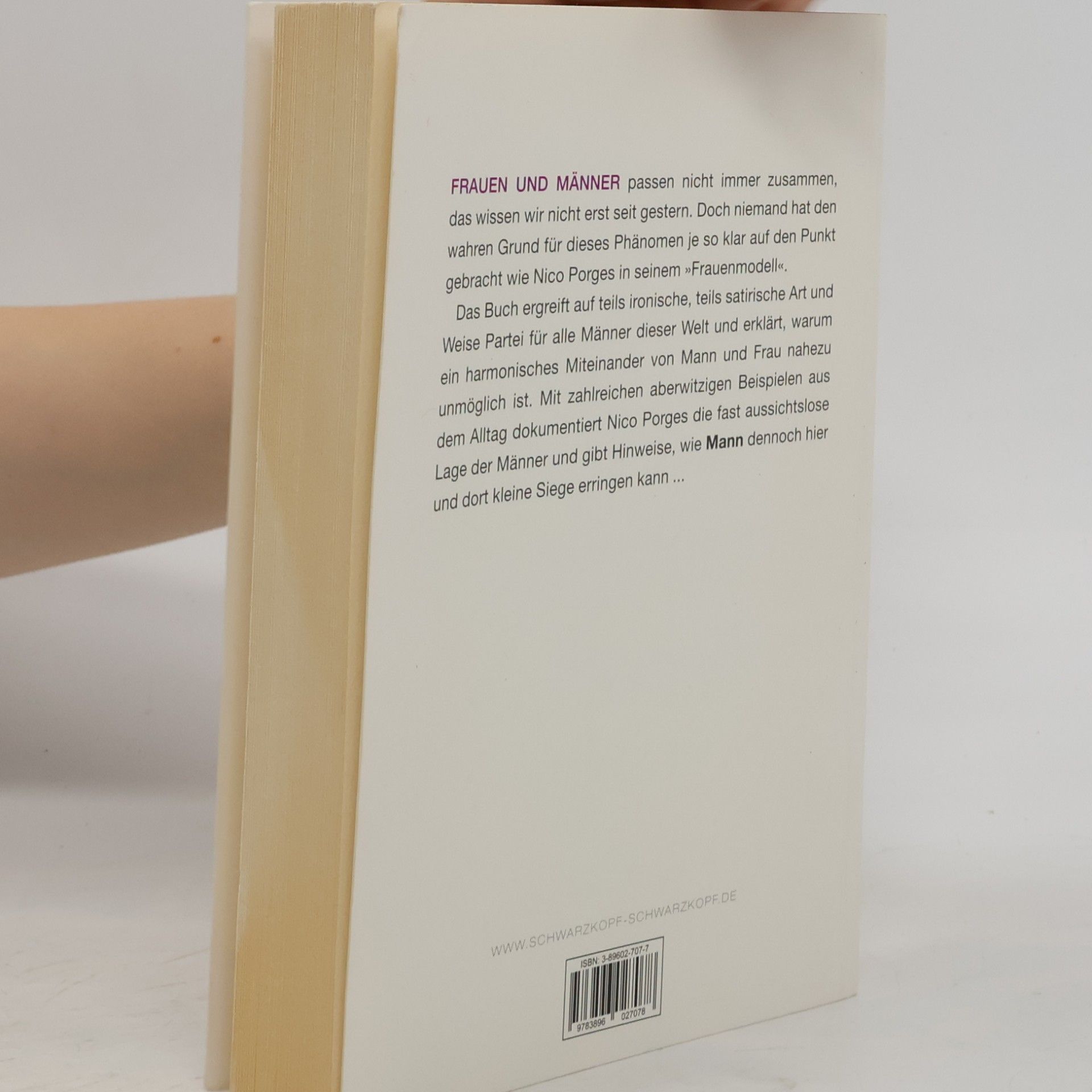 Nico Porges Das Frauenmodell. Ein ehrliches Buch über die traurige Wahrheit.