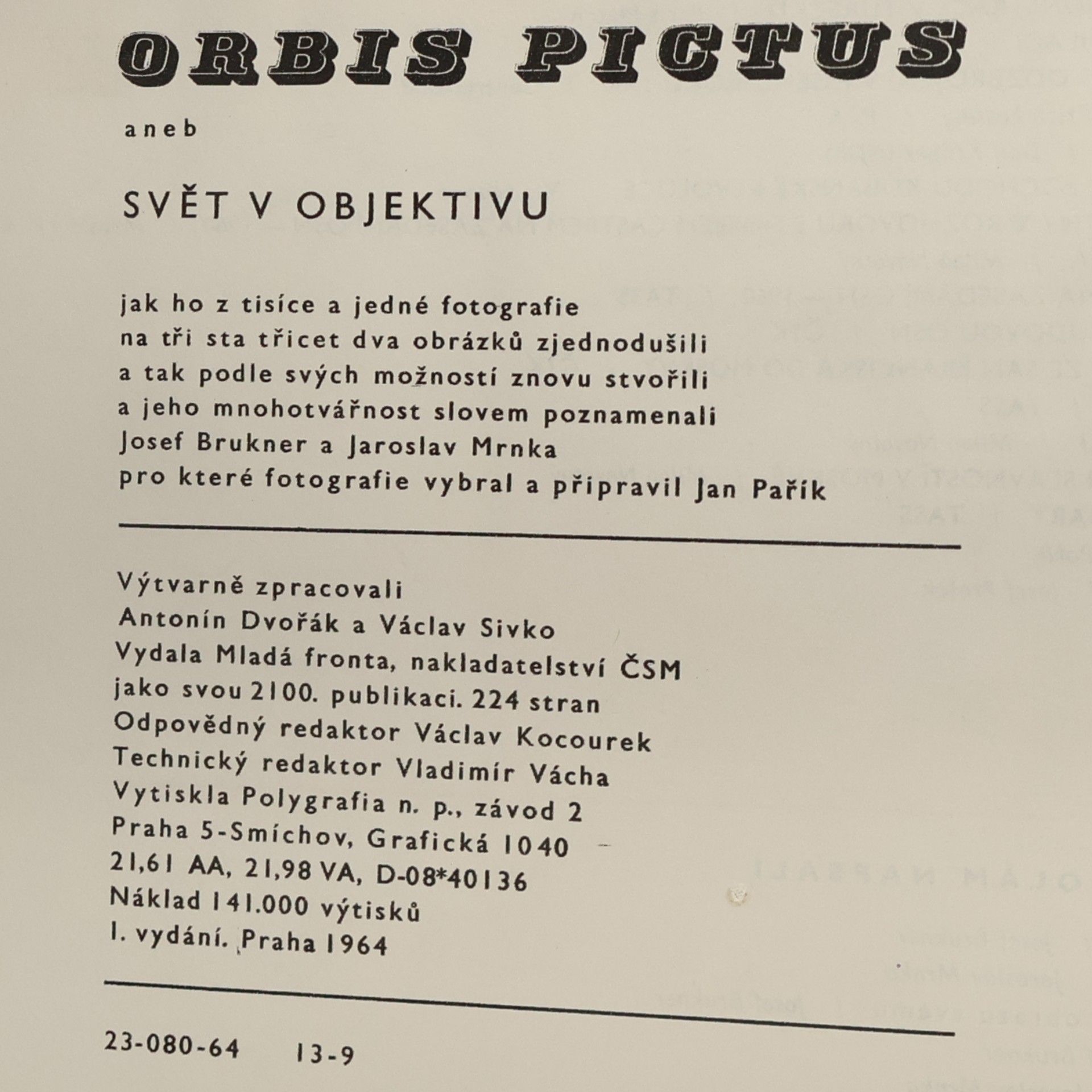 Josef Brukner Orbis pictus aneb svět v objektivu