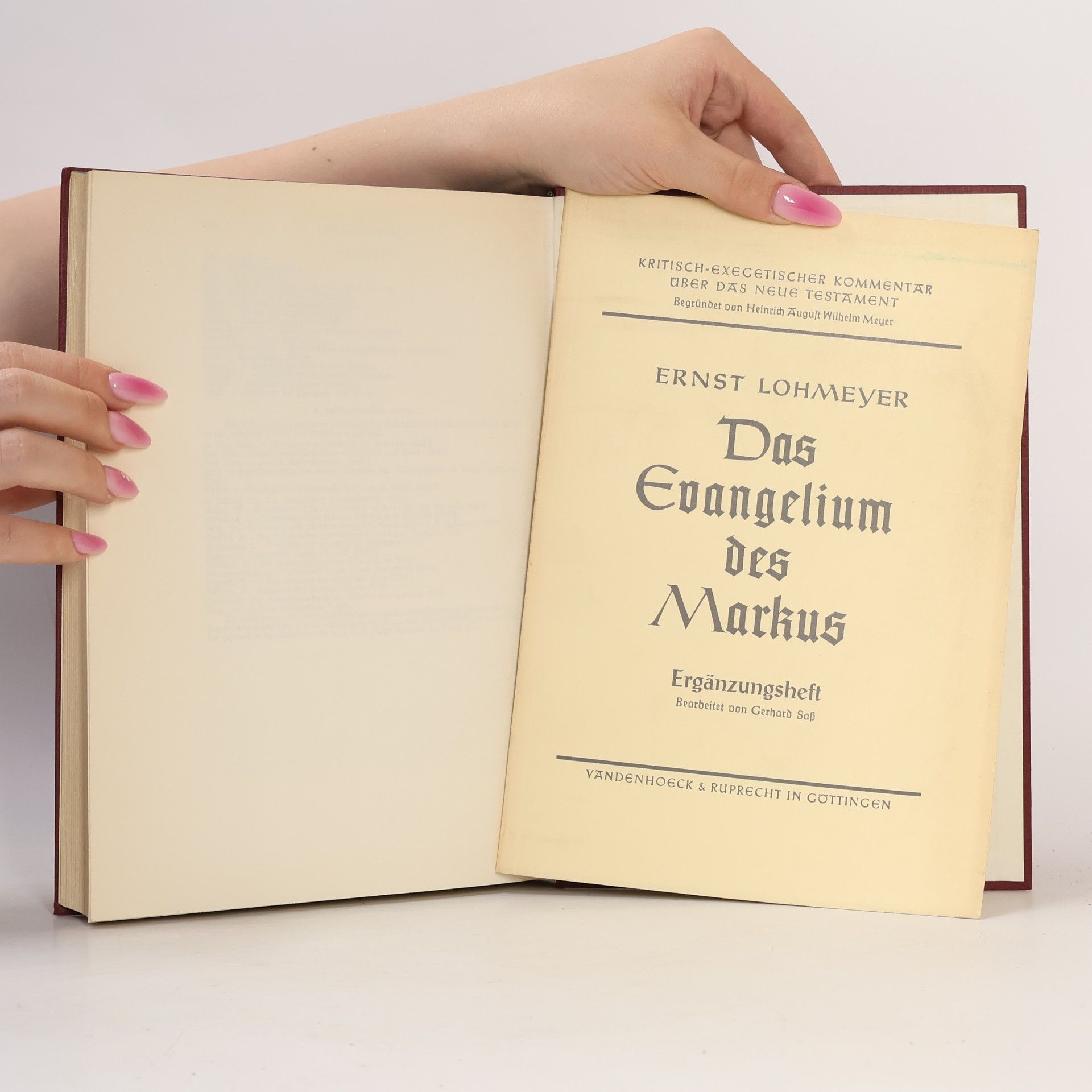 Ernst Lohmeyer Das Evangelium des Markus