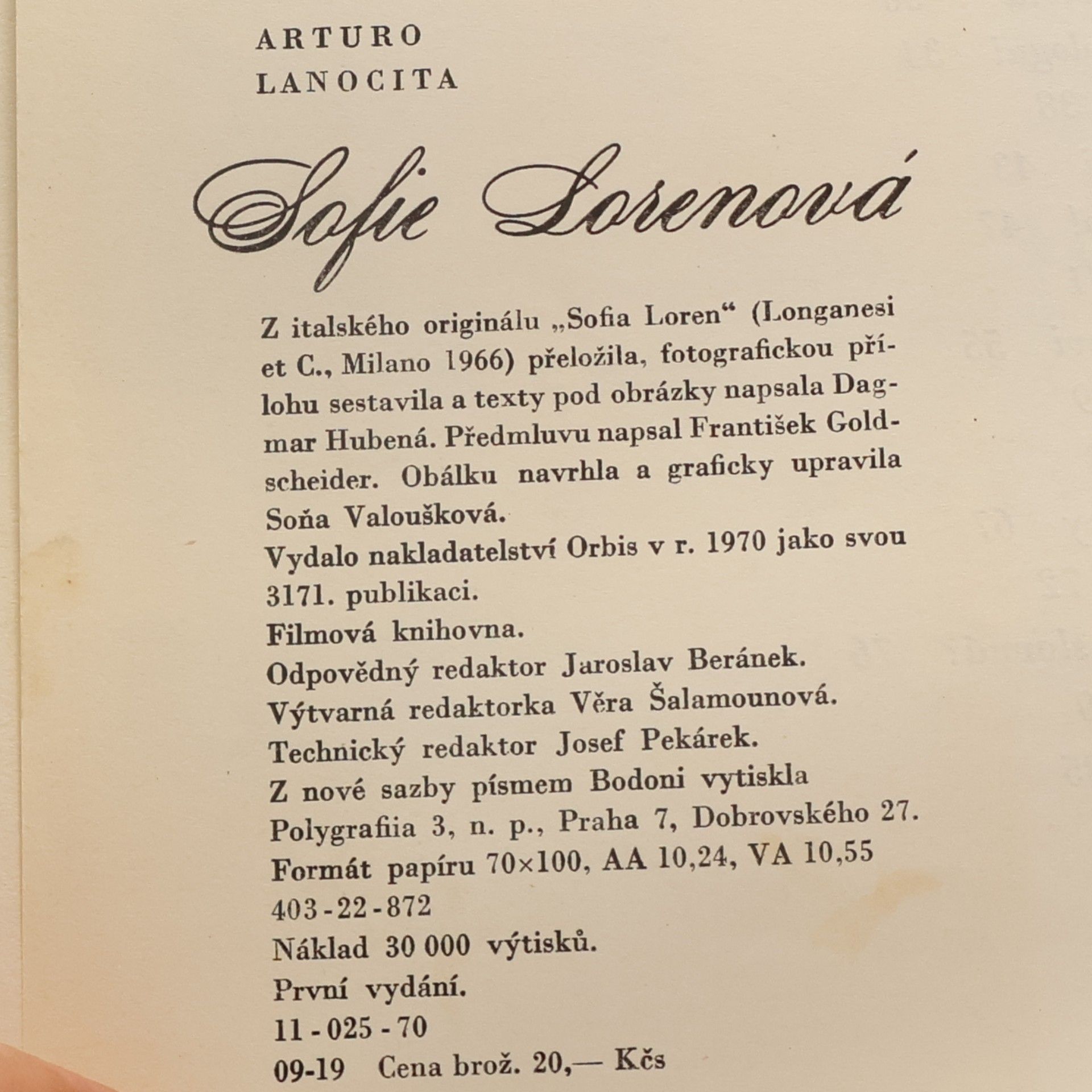 Arturo Lanocita Sofie Lorenová