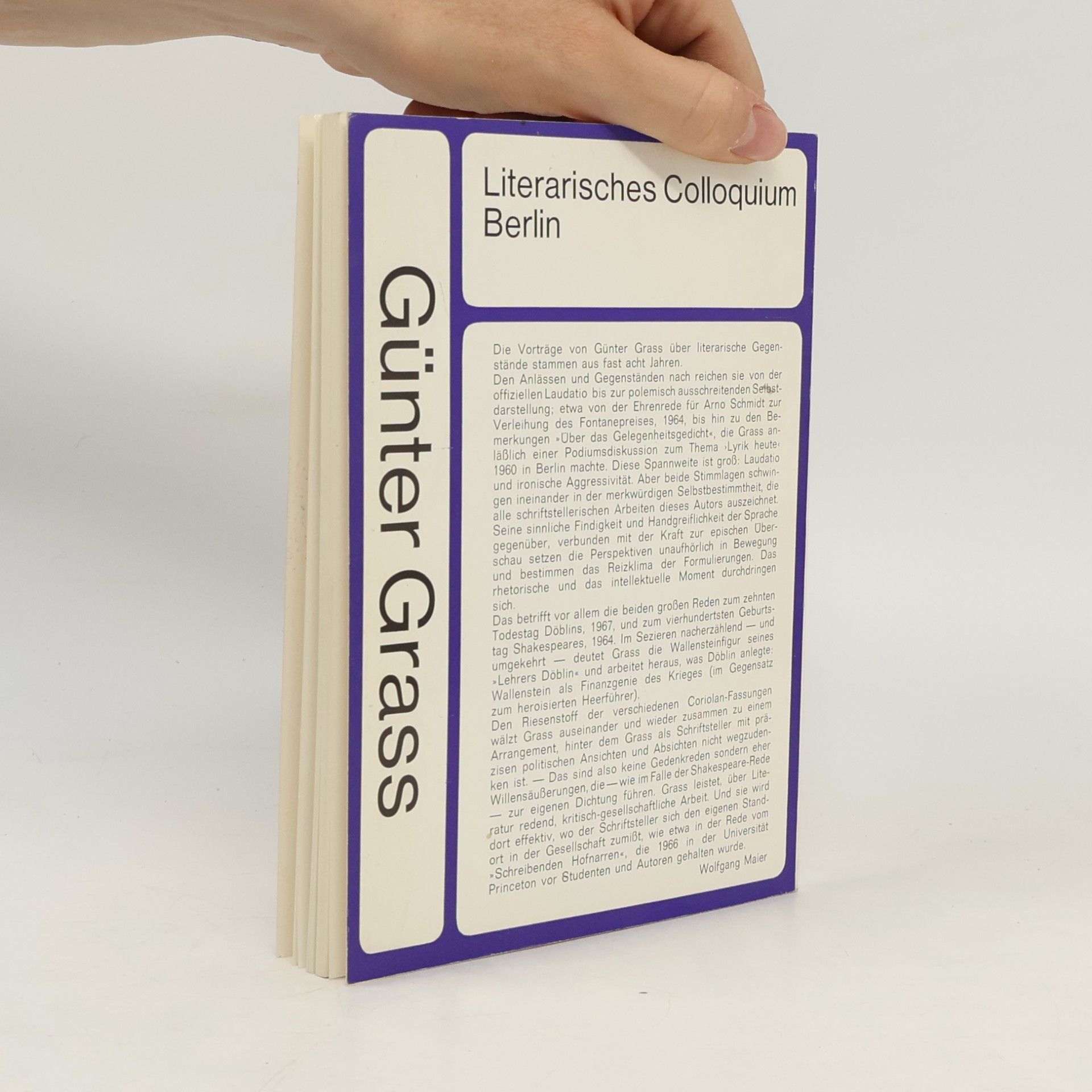Günter Grass Über meinen Lehrer Döblin und andere Vorträge