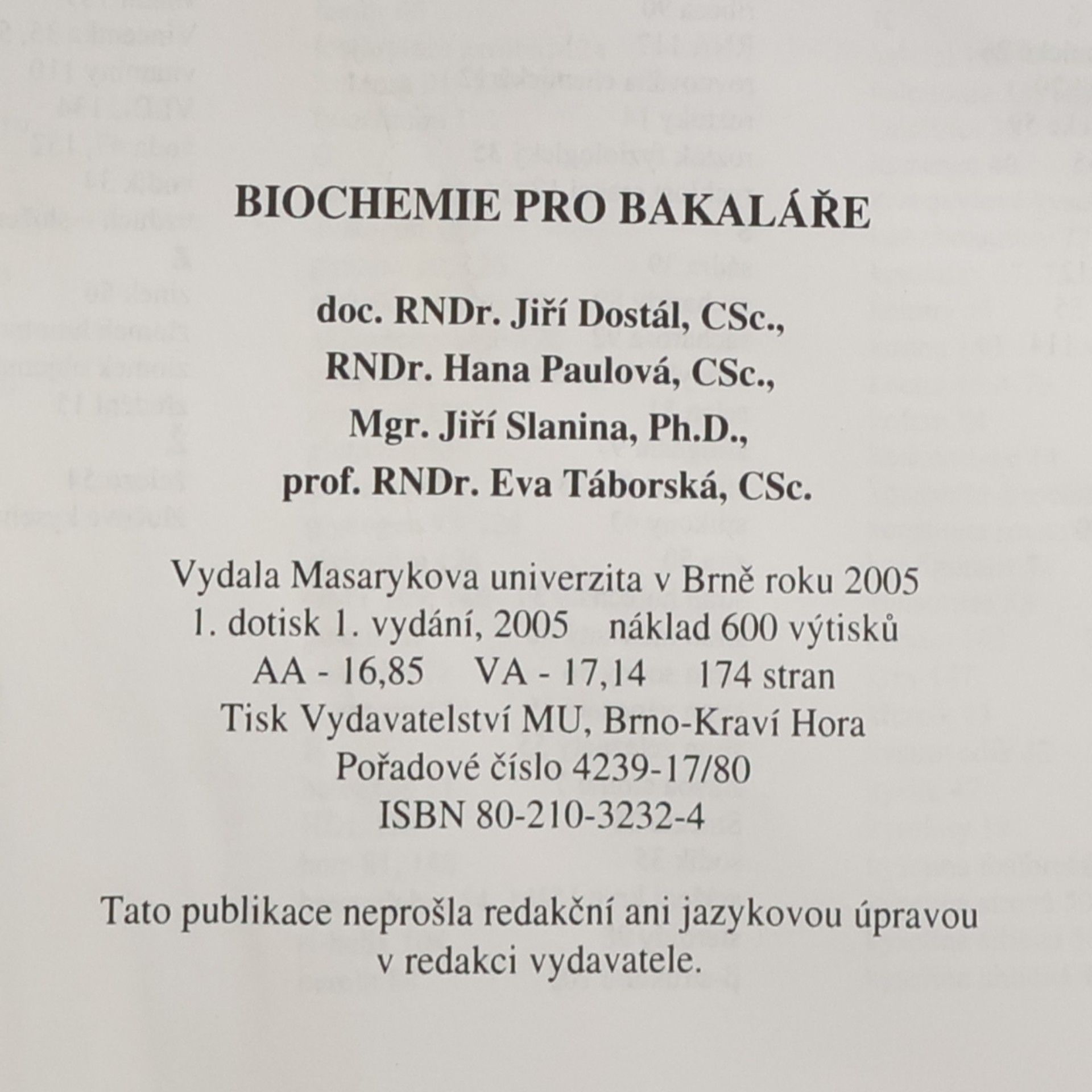 Jiří Dostál Biochemie pro bakaláře