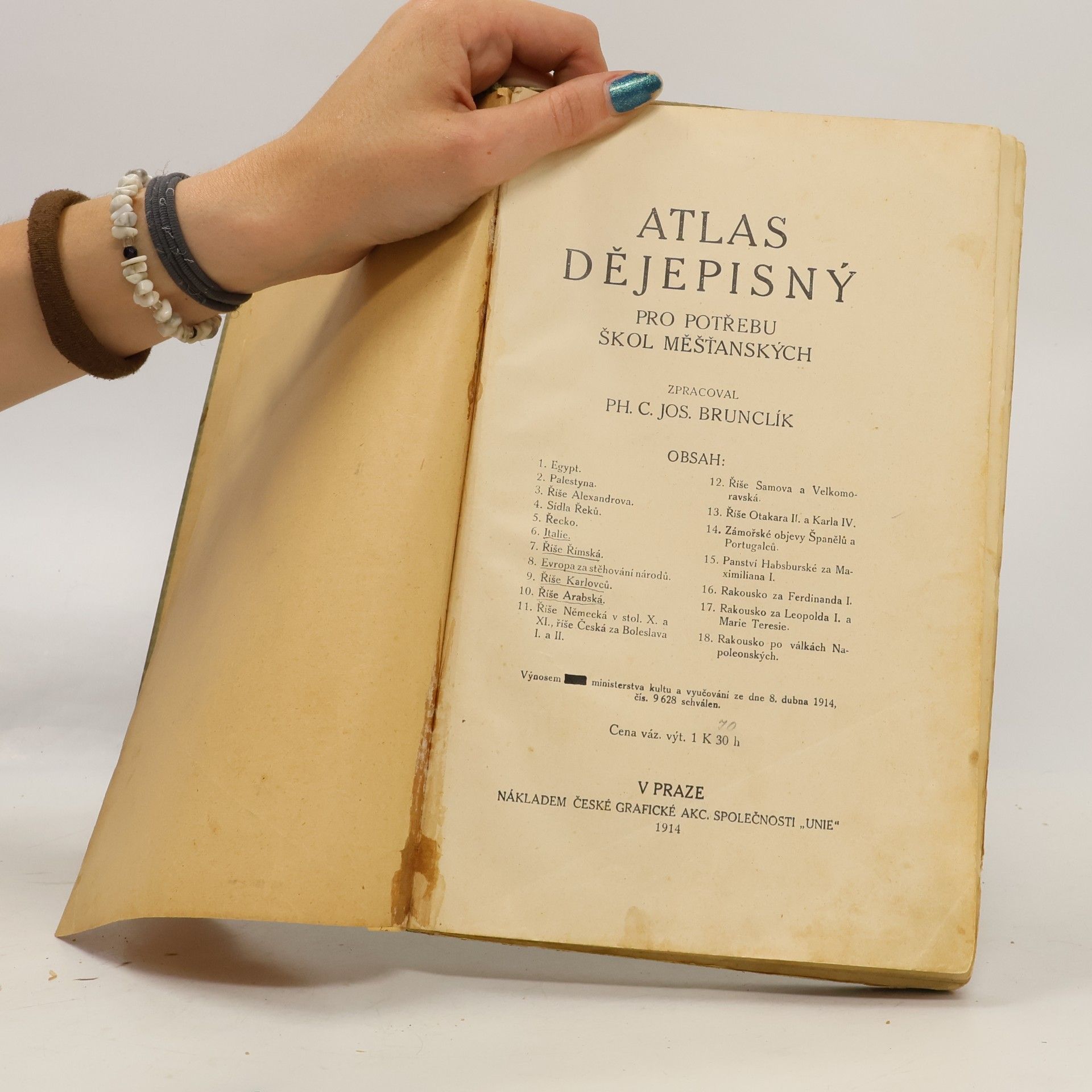 Josef Brunclík Atlas dějepisný