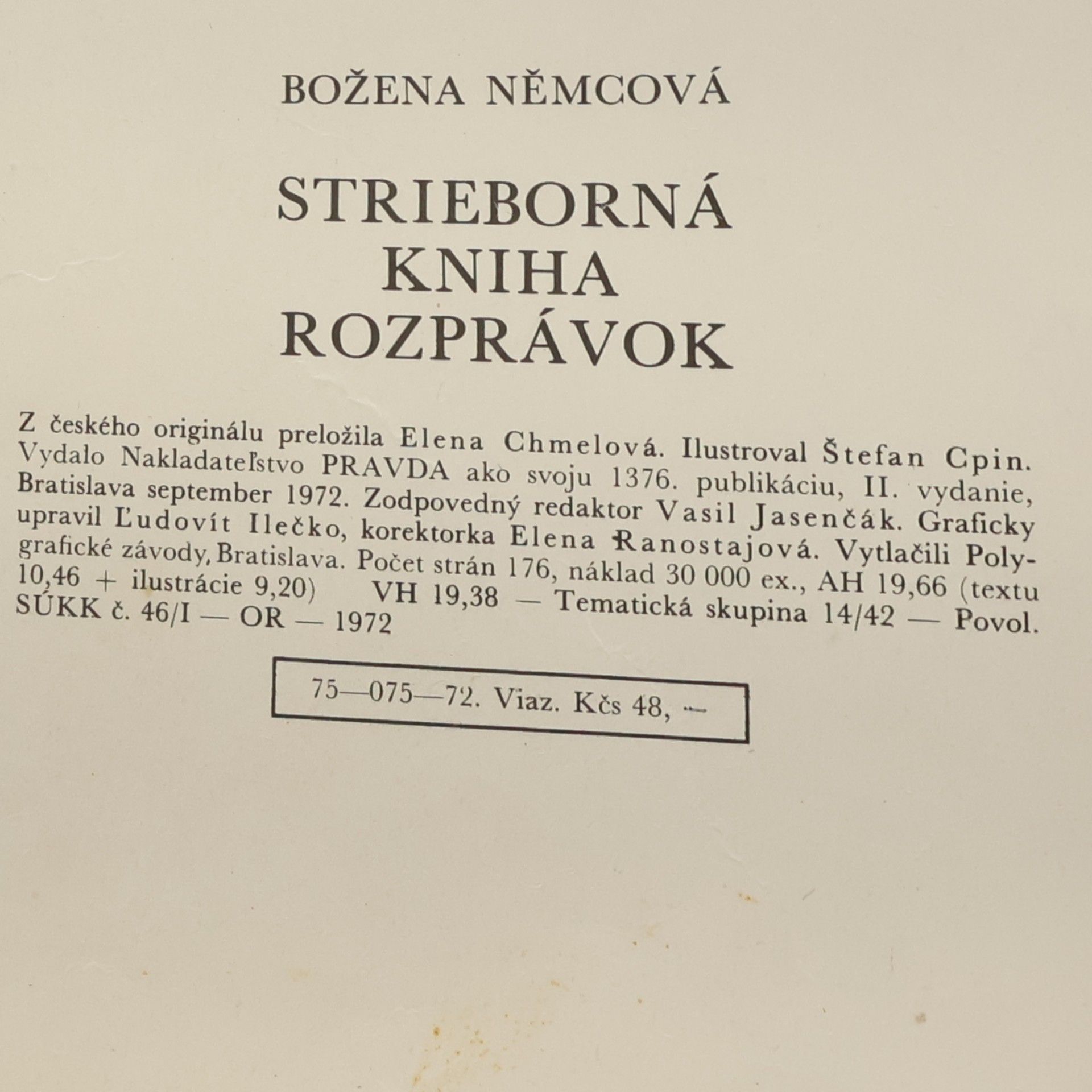 Božena Němcová Strieborná kniha rozprávok