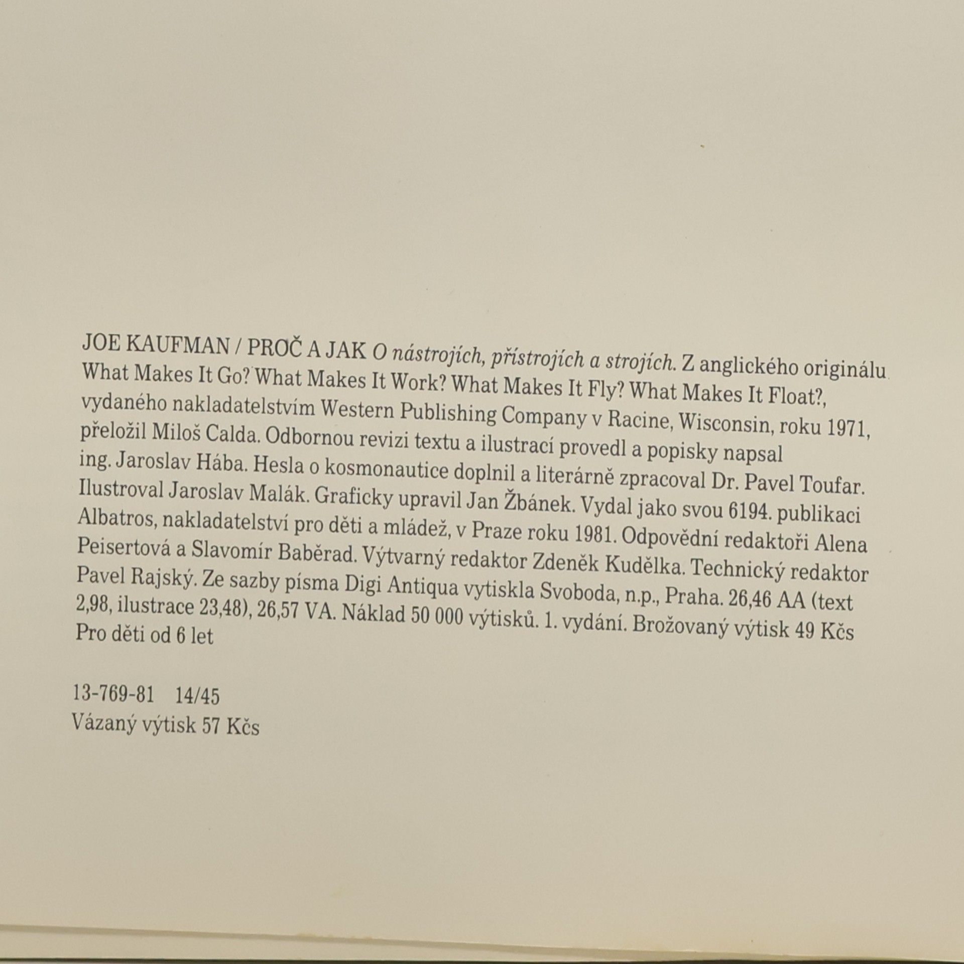 Joe Kaufman Proč a jak. O nástrojích, přístrojích a strojích